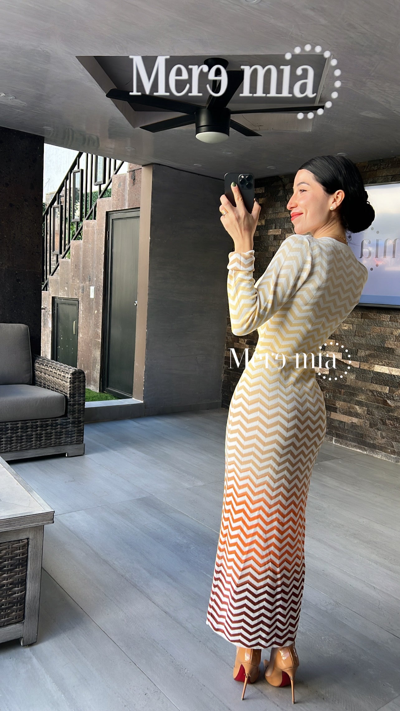 Vestido zic zac naranja