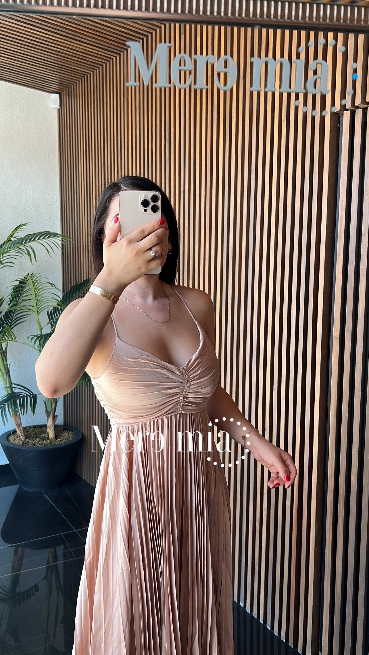 Vestido perla plisado