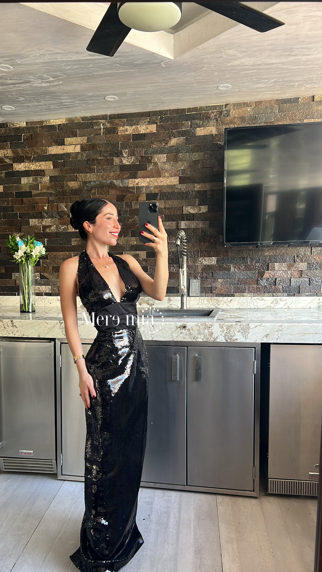 Vestido negro halter lent V