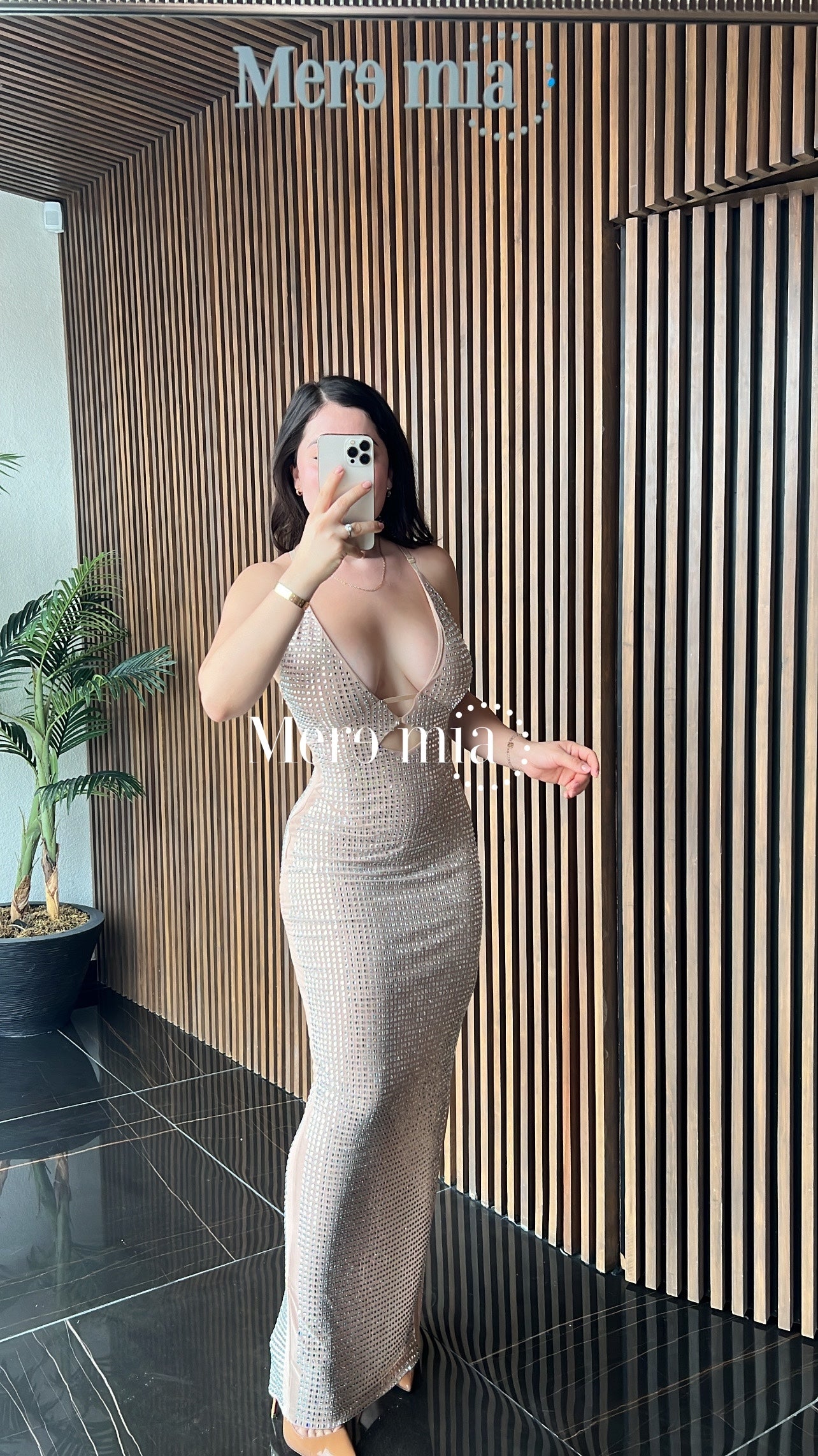 Vestido nude apl V