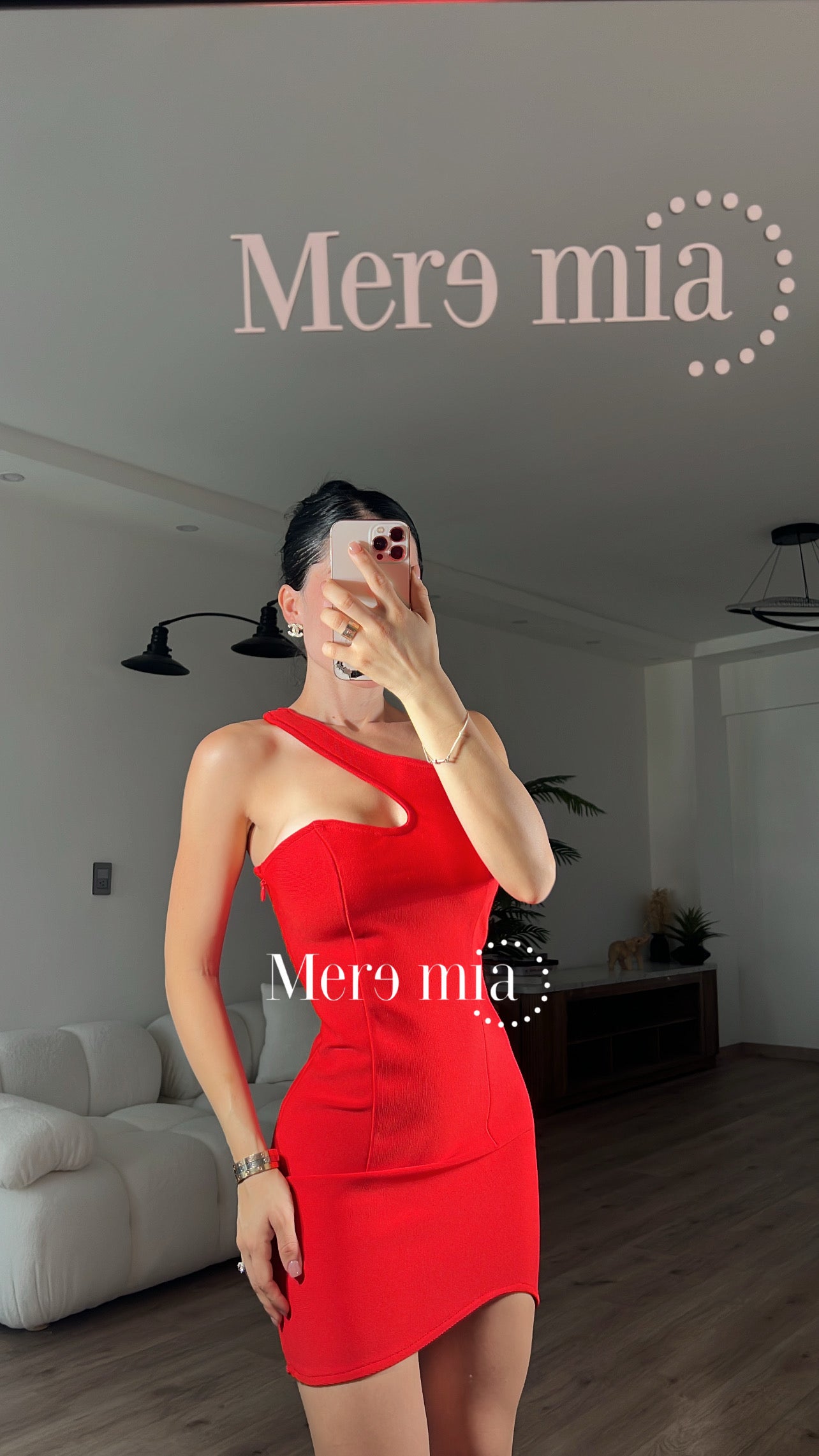 Vestido rojo tirante asim