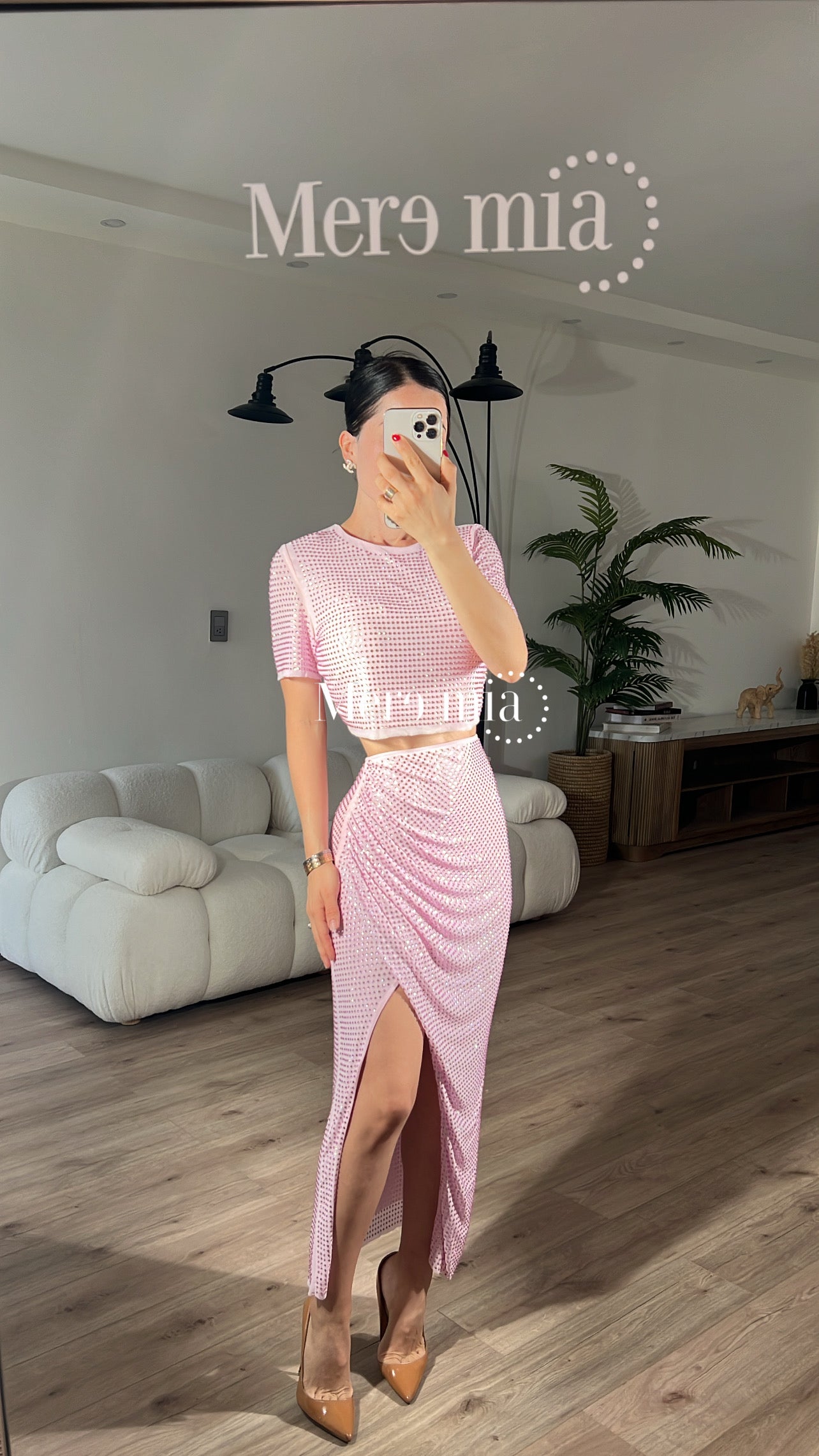 Conjunto rosa puntos mc