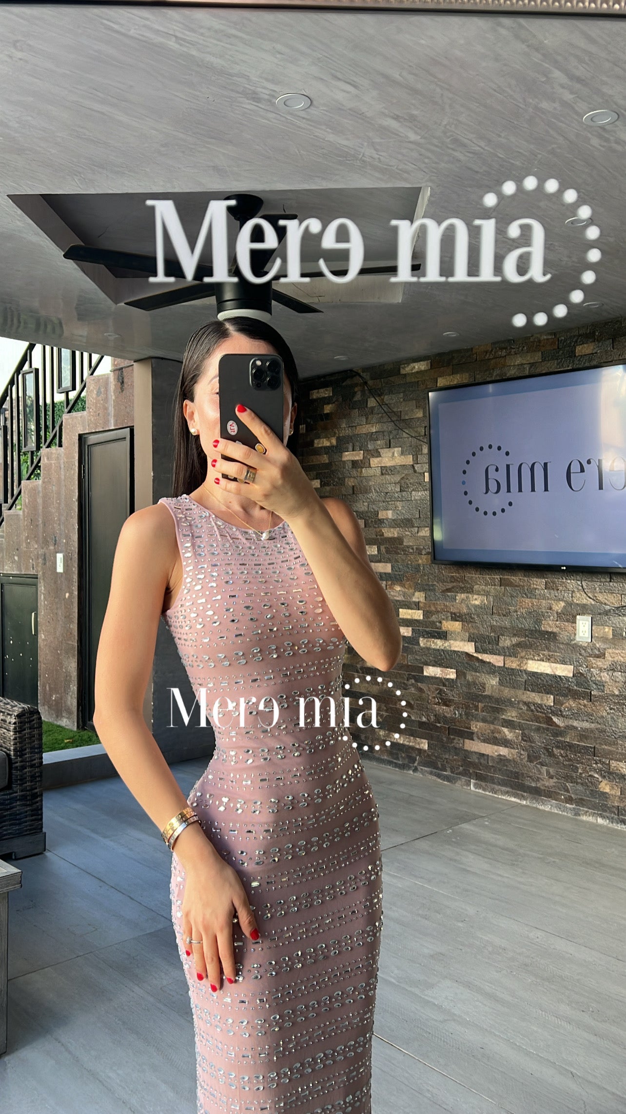 Vestido apl platas piedras