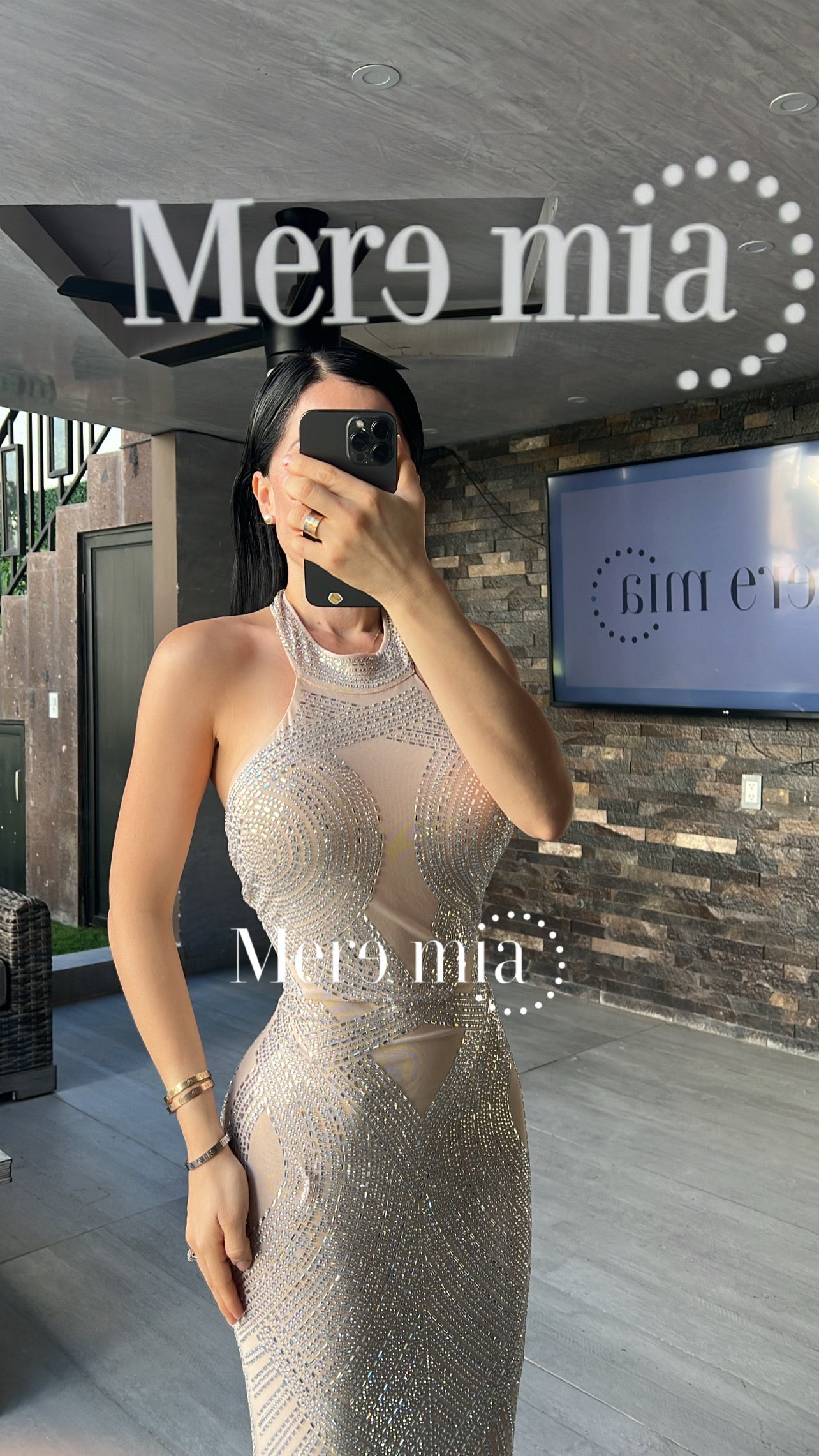 Vestido nude apl circ