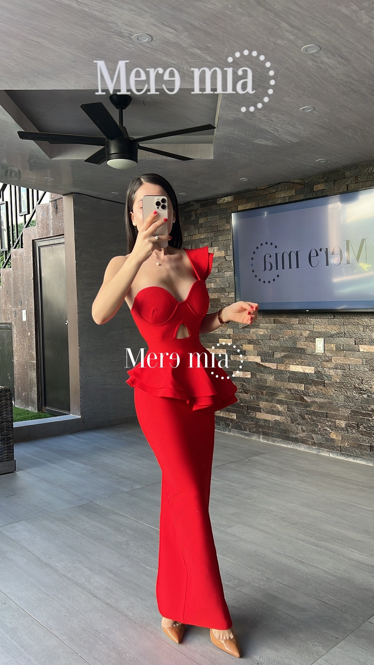 Vestido rojo esc hombro