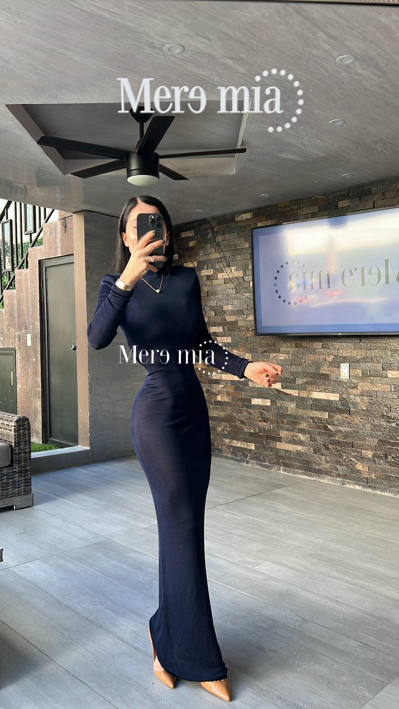 Vestido azul cuello ml