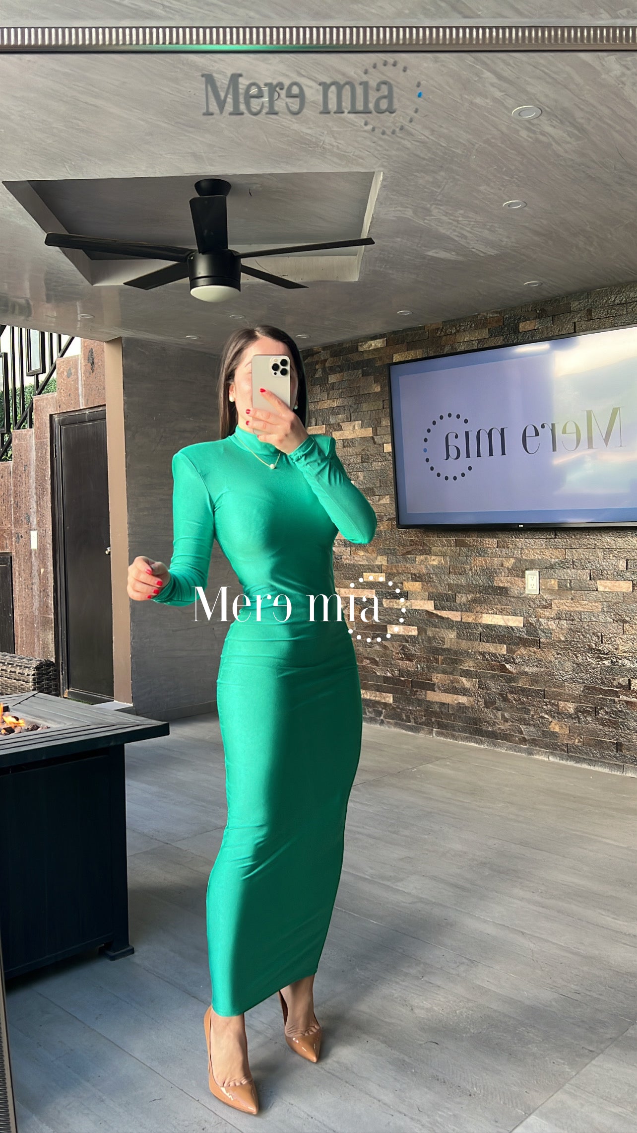 Vestido verde stretch