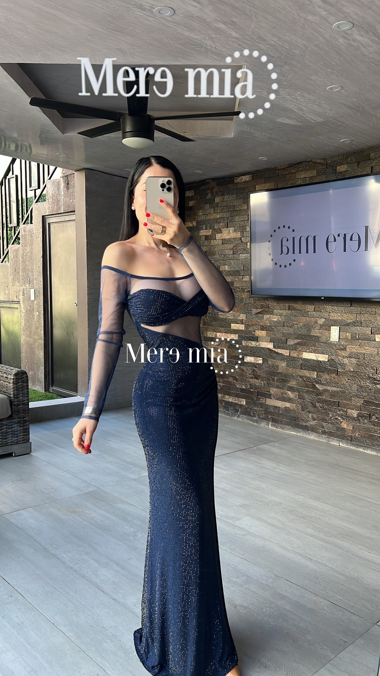 Vestido azul puntos ml