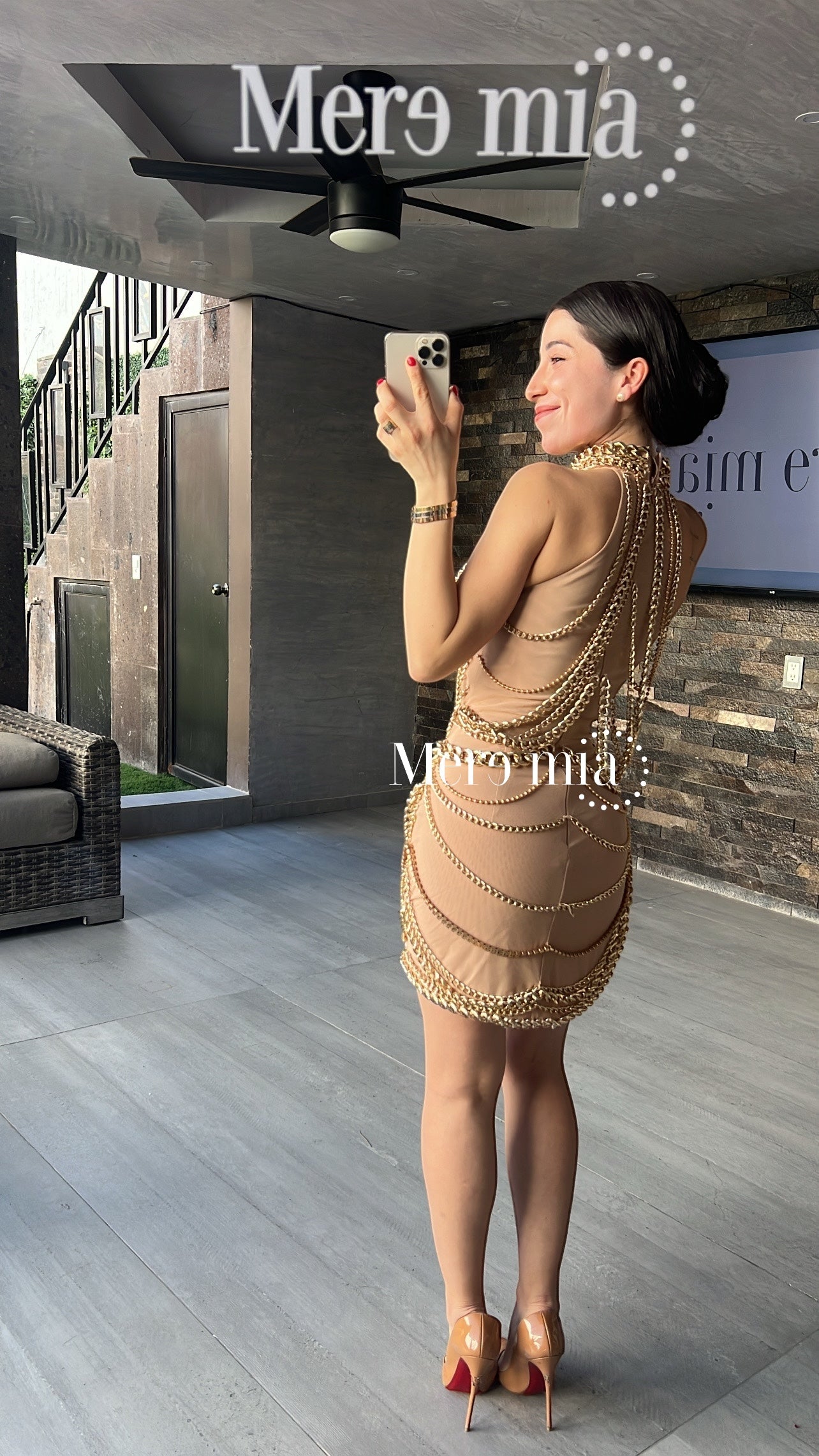 Vestido cadenas cuello