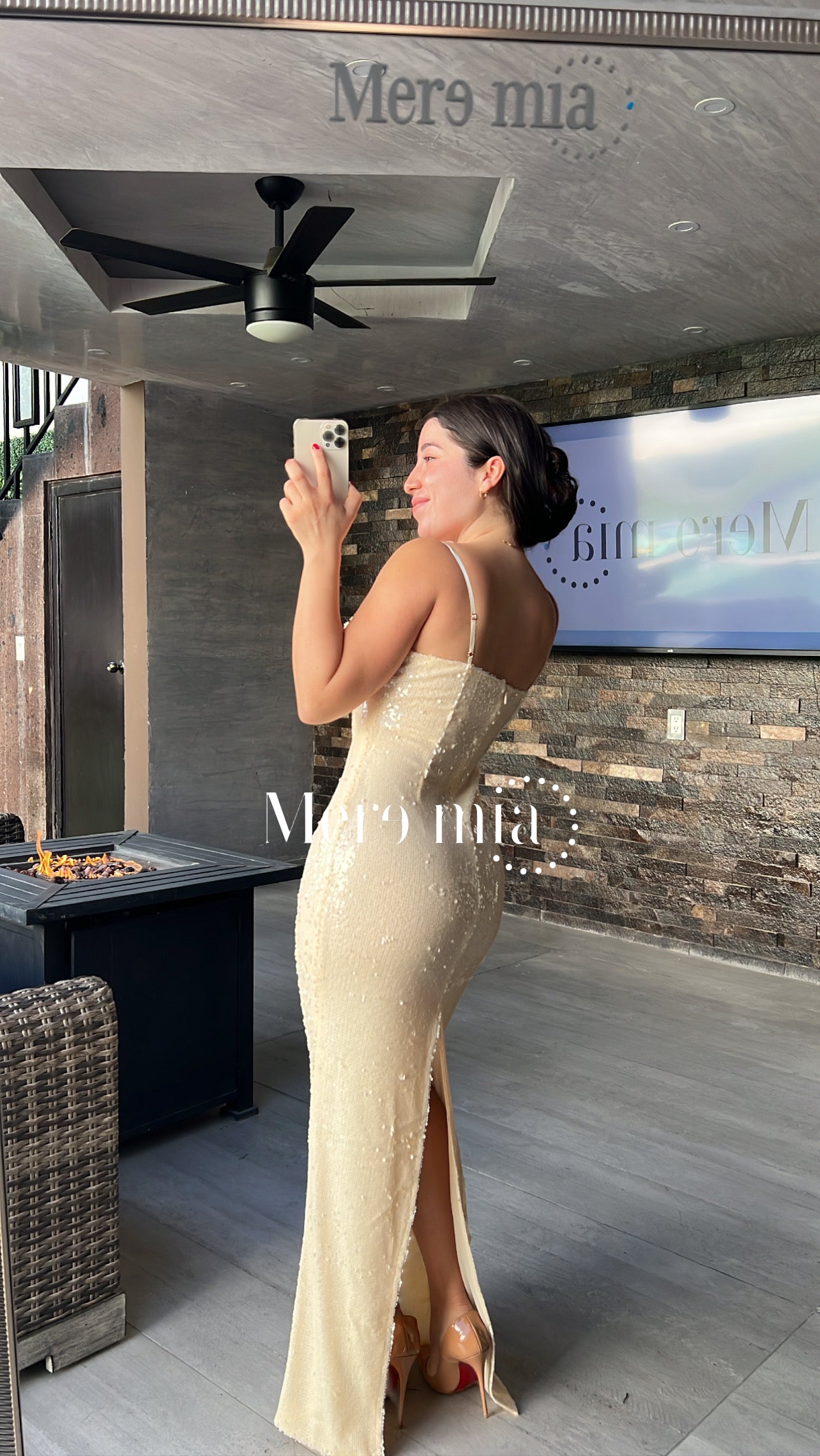 Vestido lent beige claro