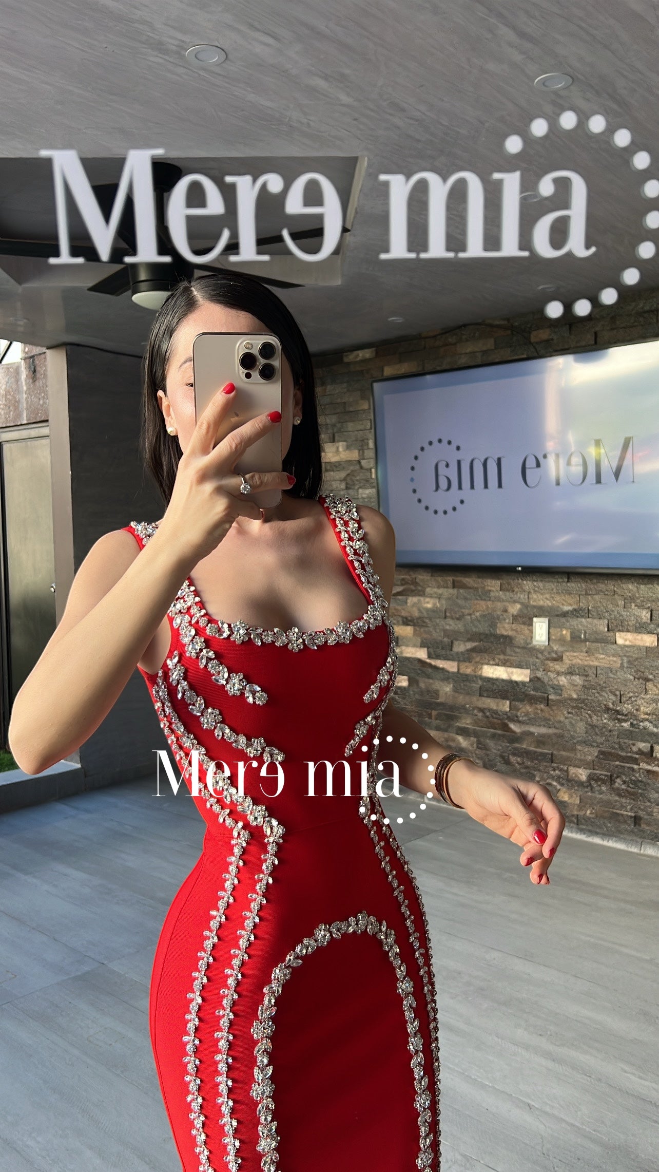 Vestido rojo apl plata