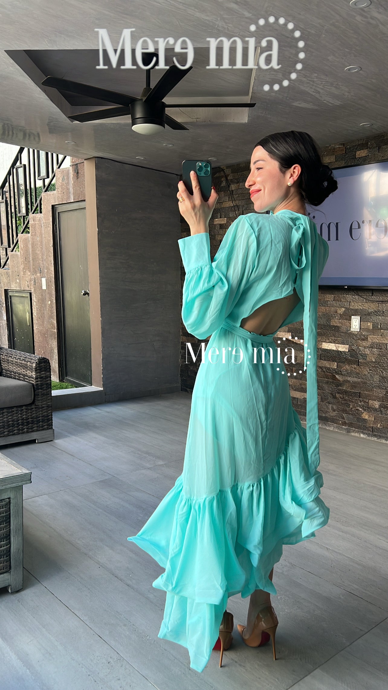Vestido aqua ml plisado