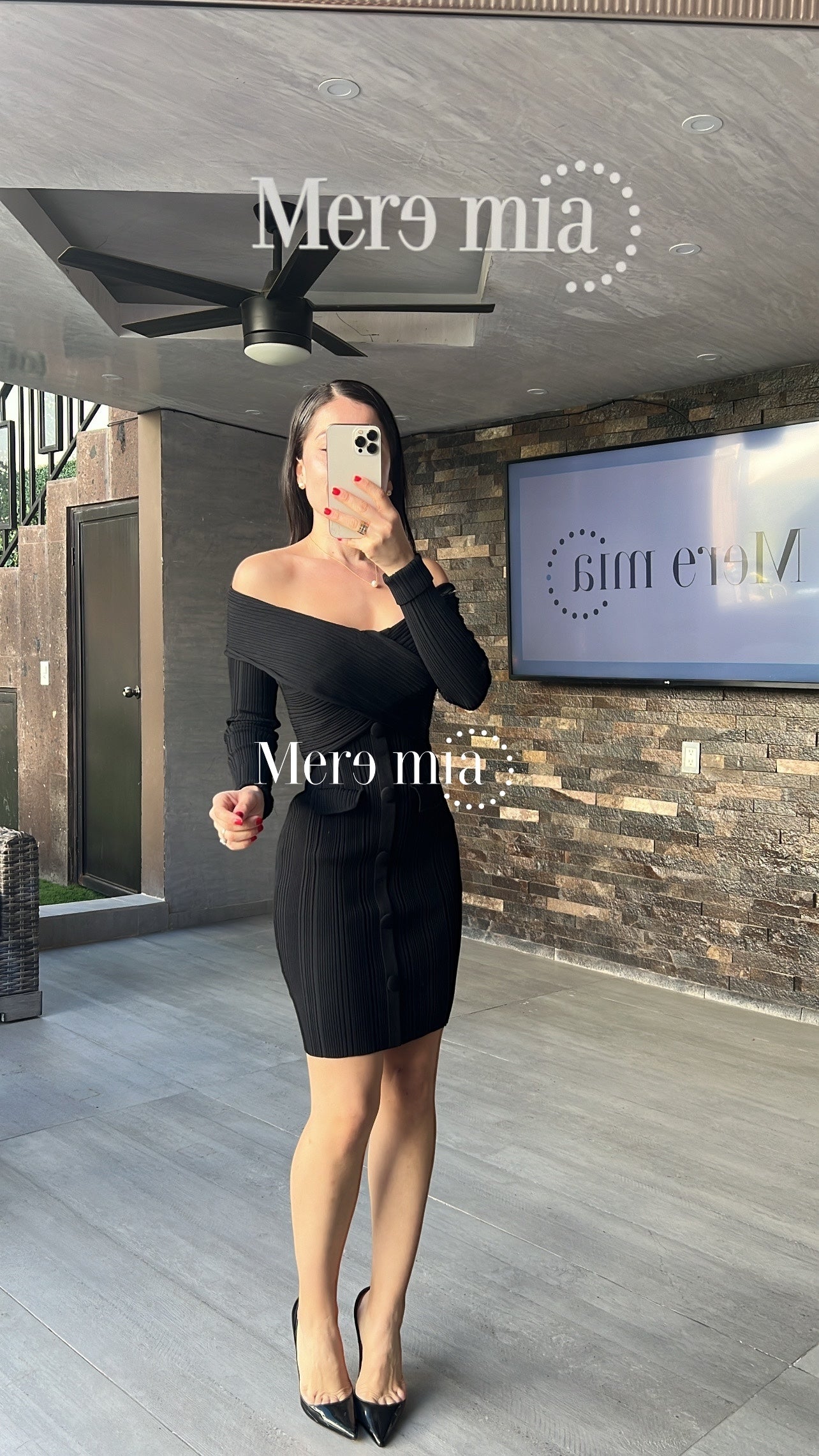 Vestido negro rayado ml