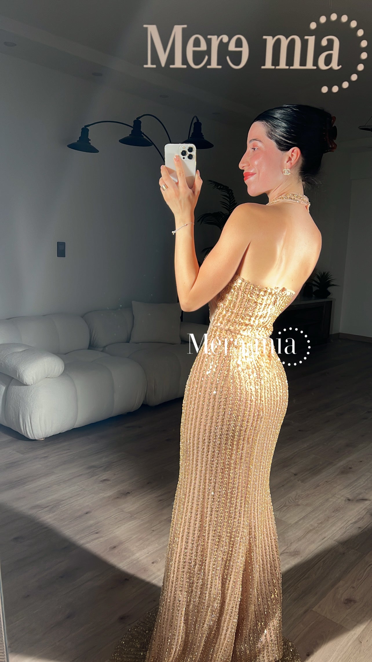 Vestido dorado lent halter