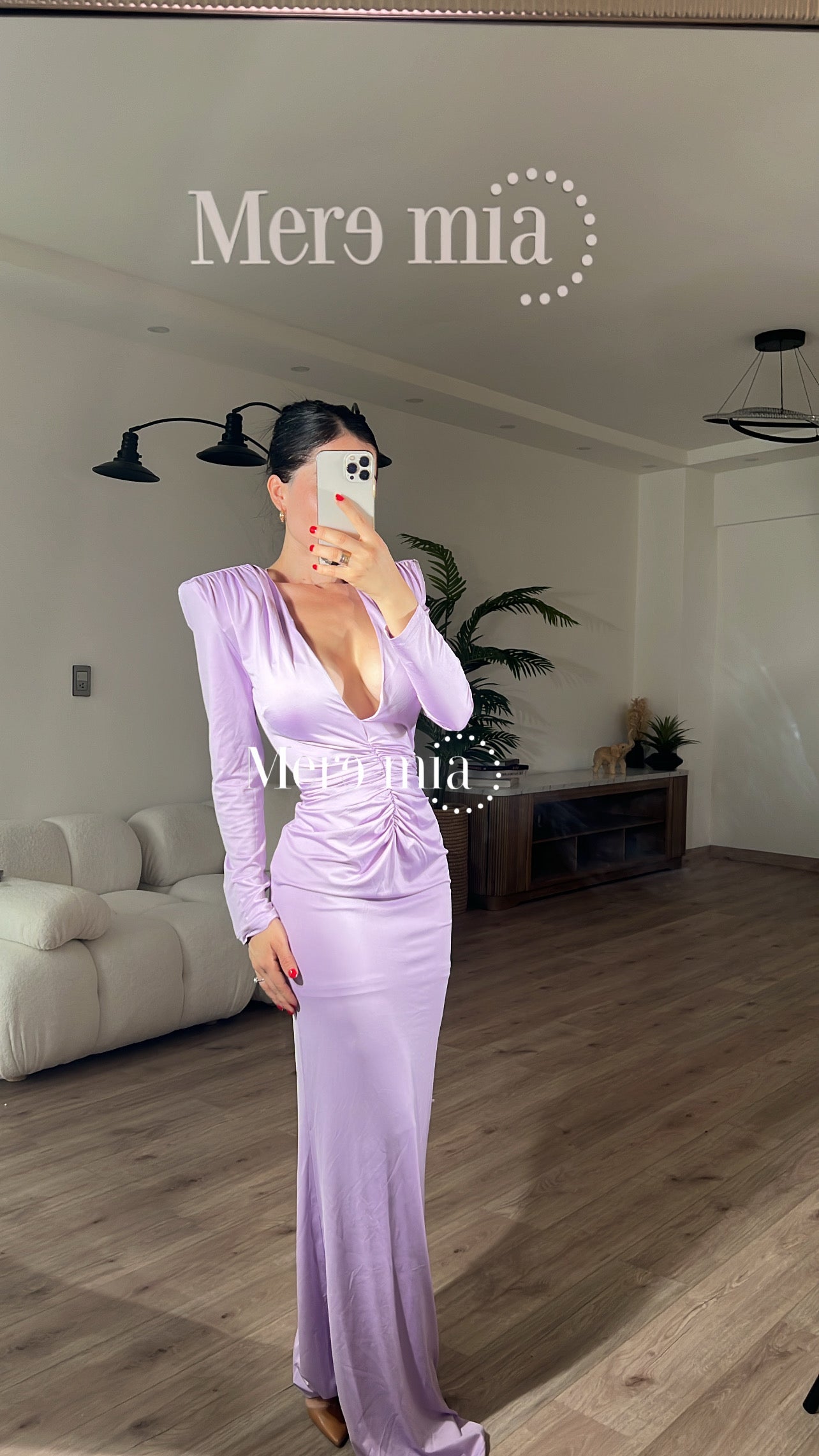 Vestido lila plisado V