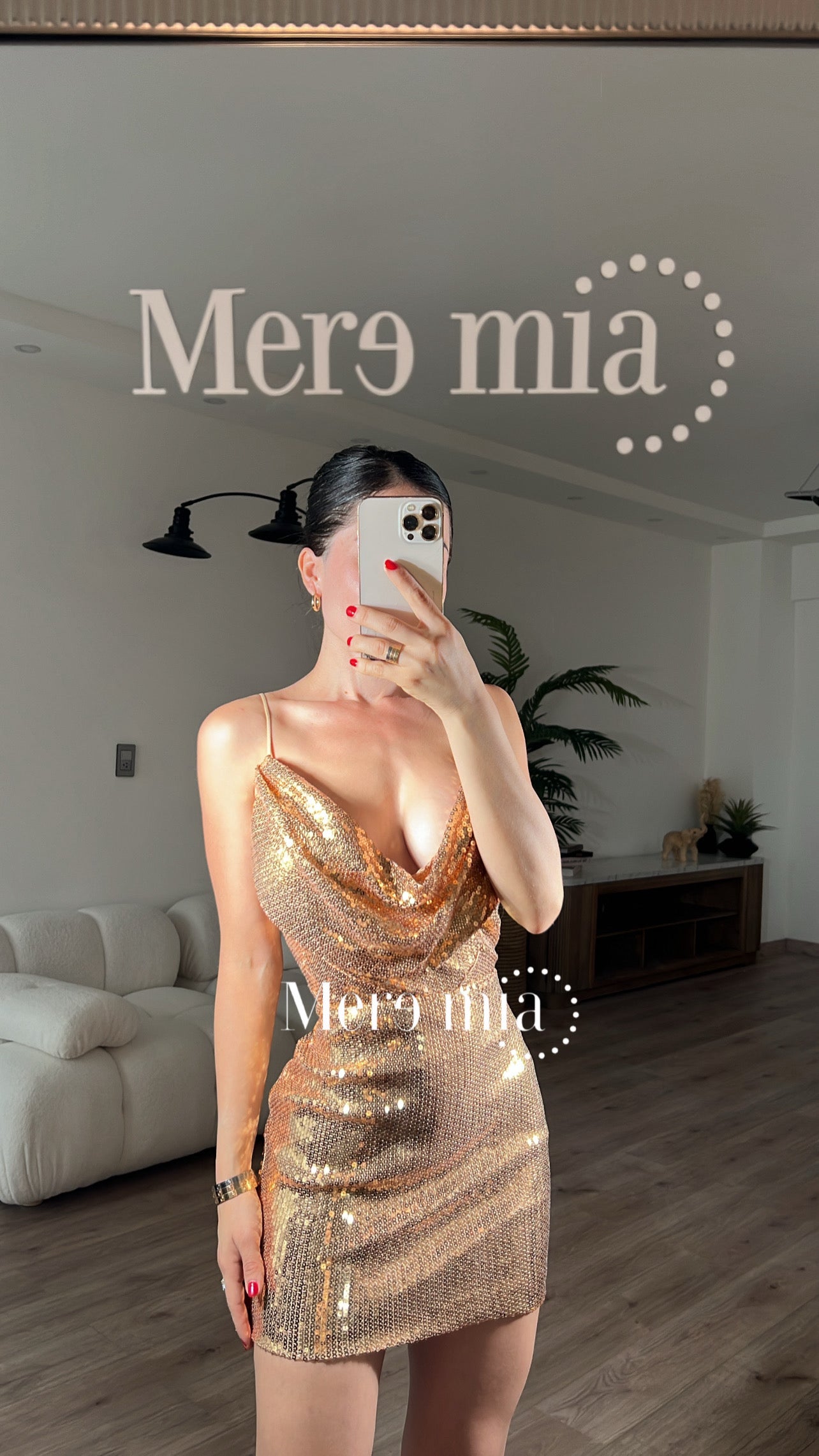 Vestido dorado lentejuelas