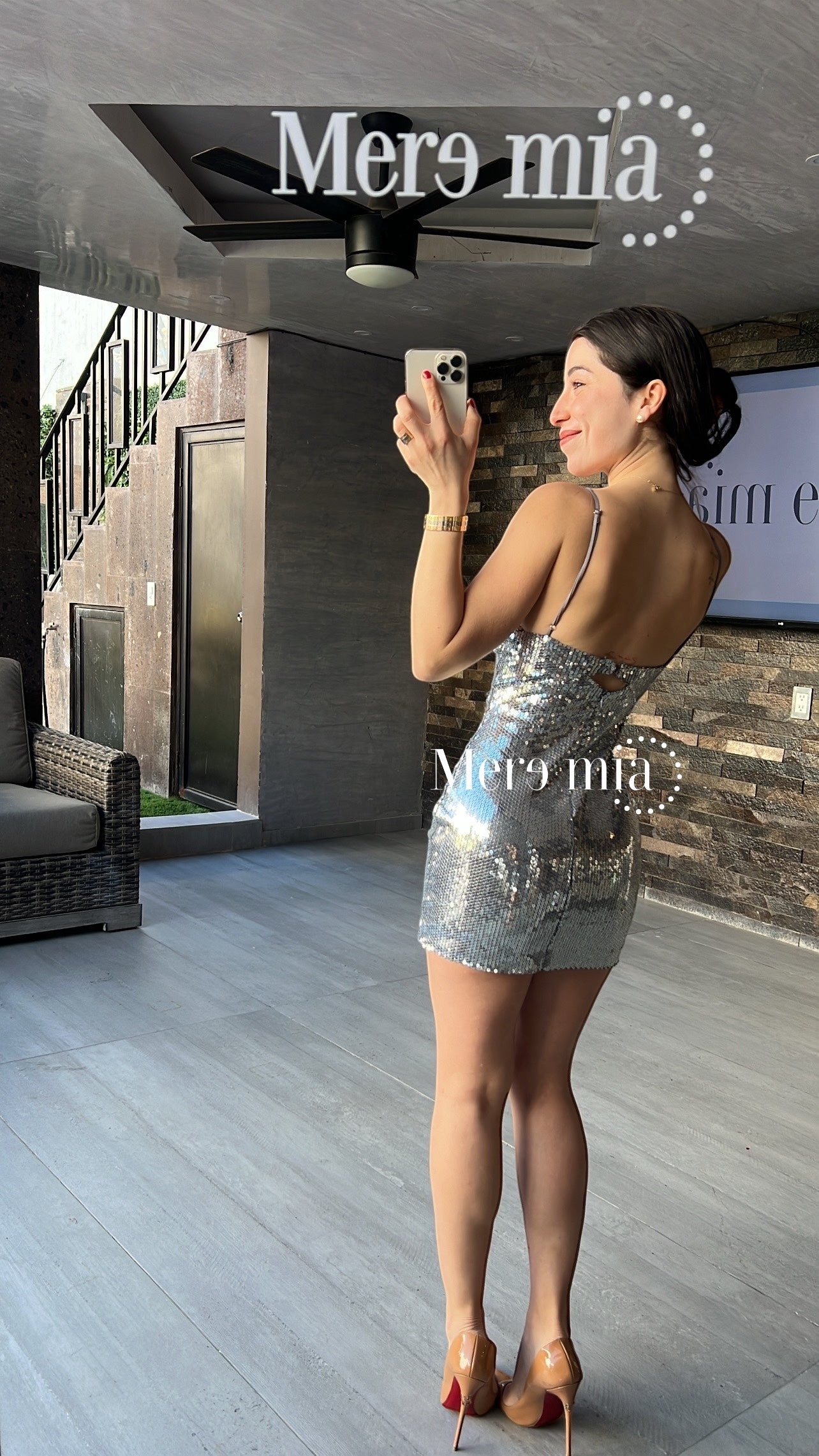 Vestido plateado corto