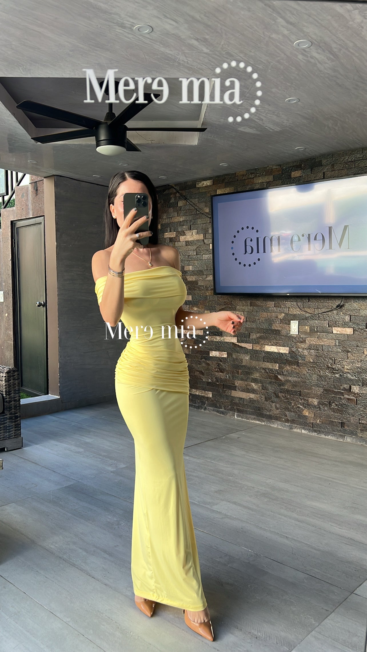Vestido amarillo ml plisado