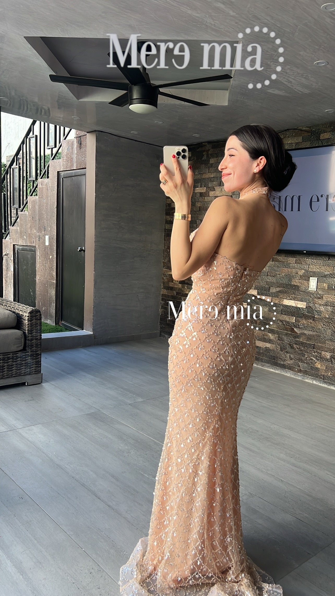 Vestido lent cobre halter