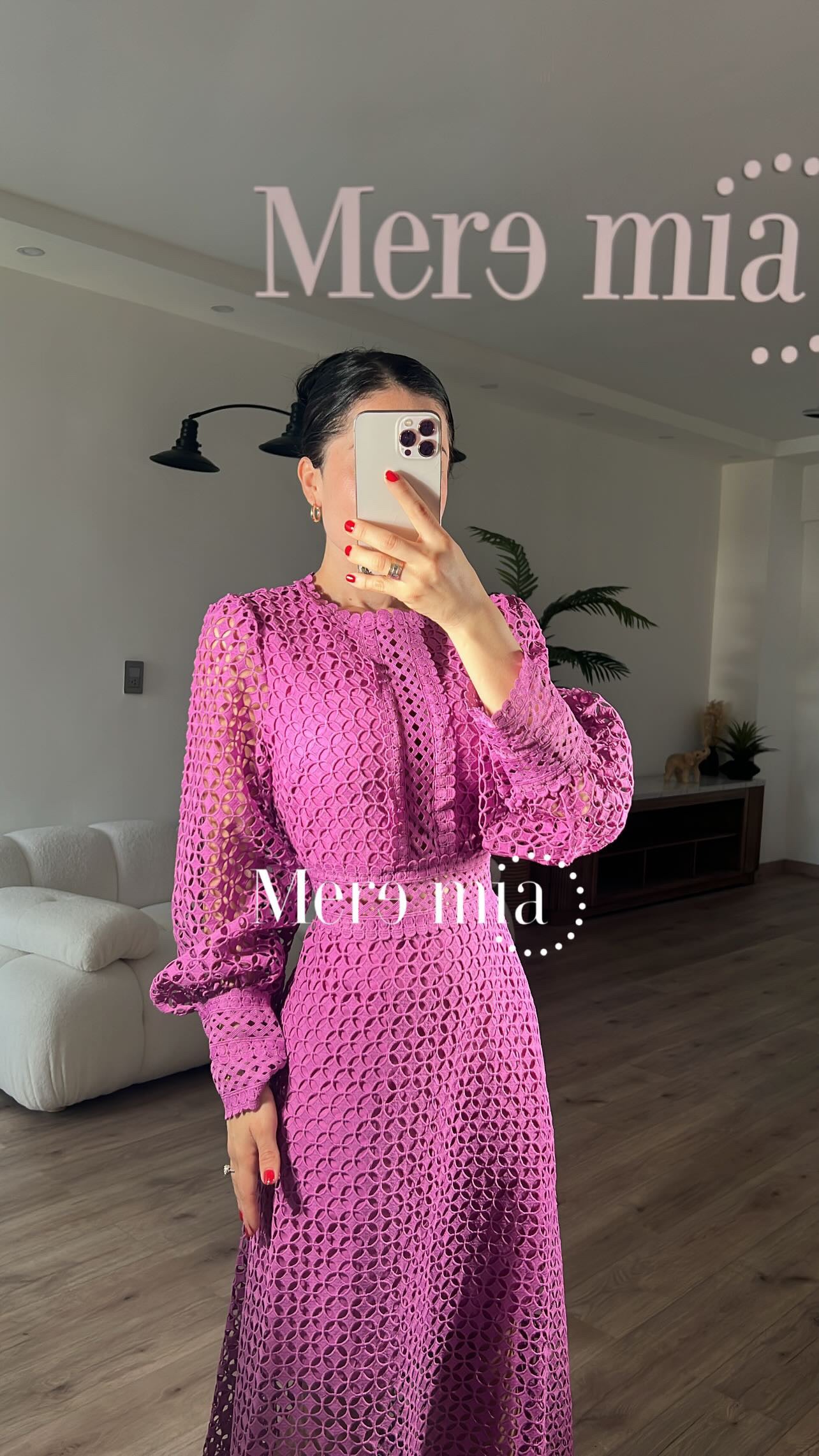 Vestido lila uva bordado