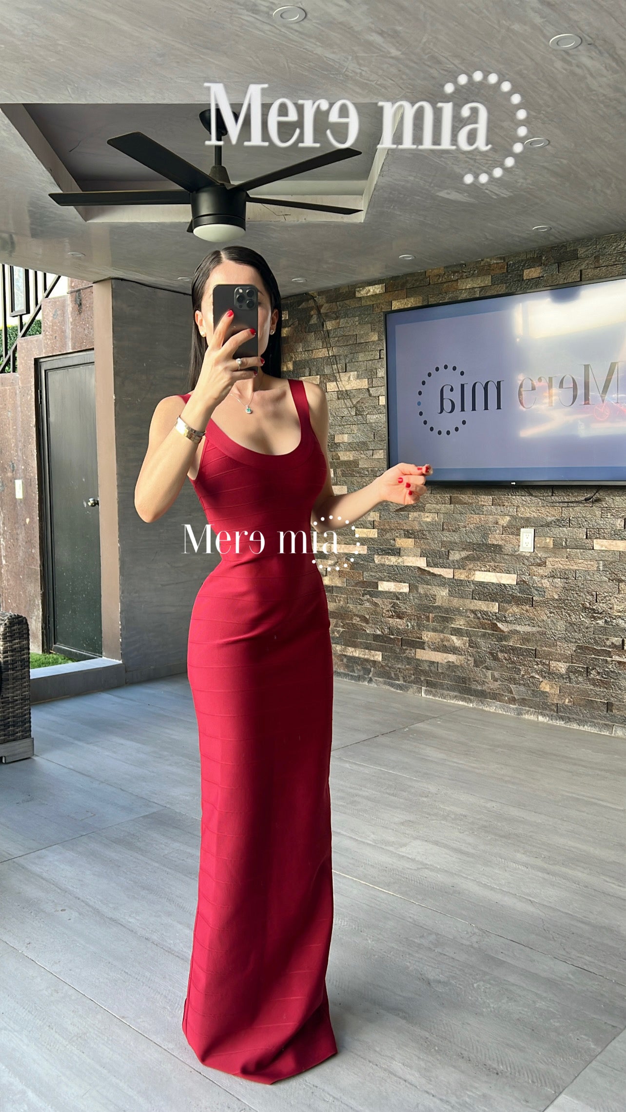 Vestido escote U rayado