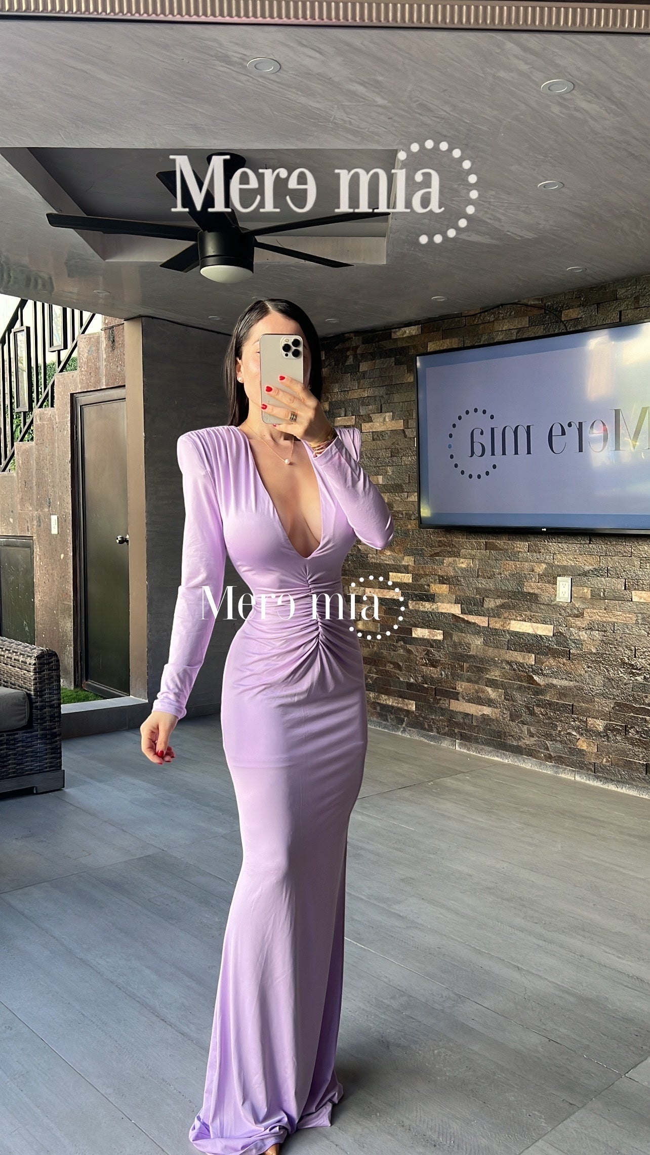 Vestido lila plisado V