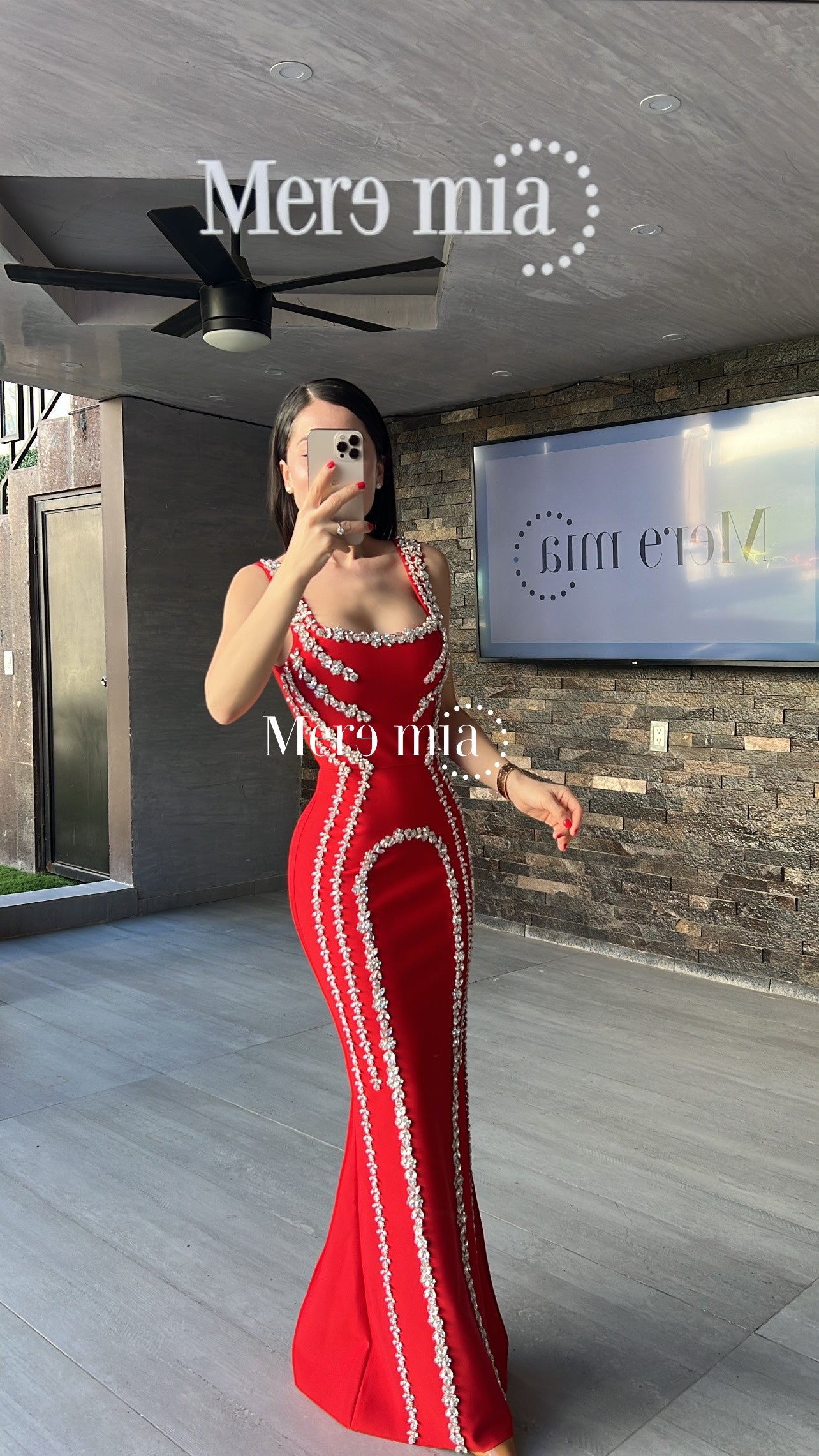 Vestido rojo apl plata