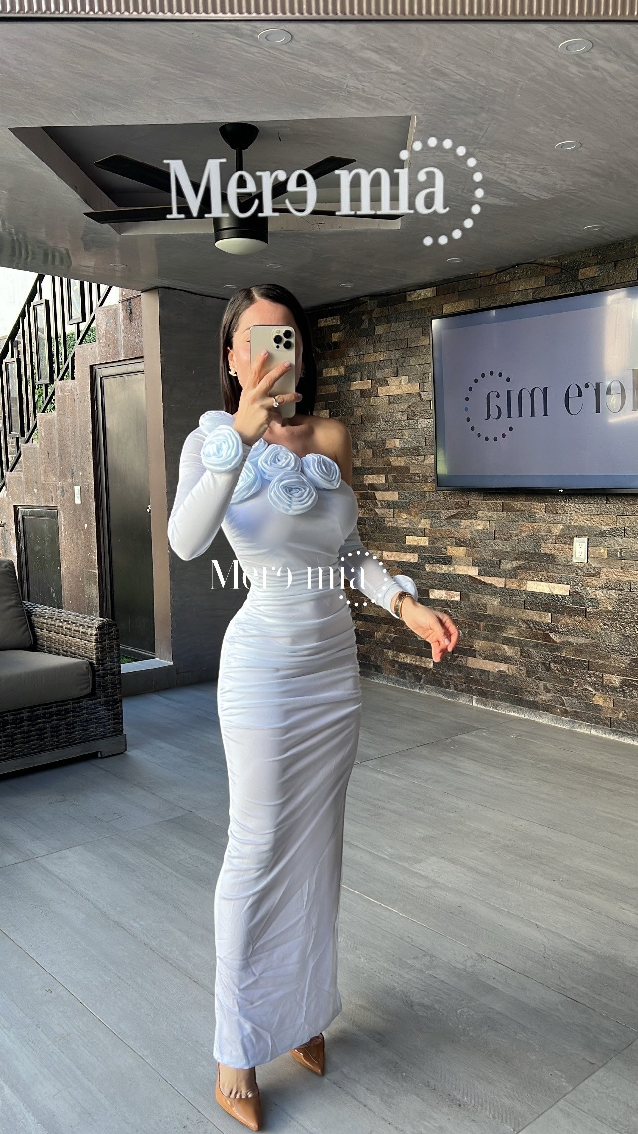 Vestido plisado flores