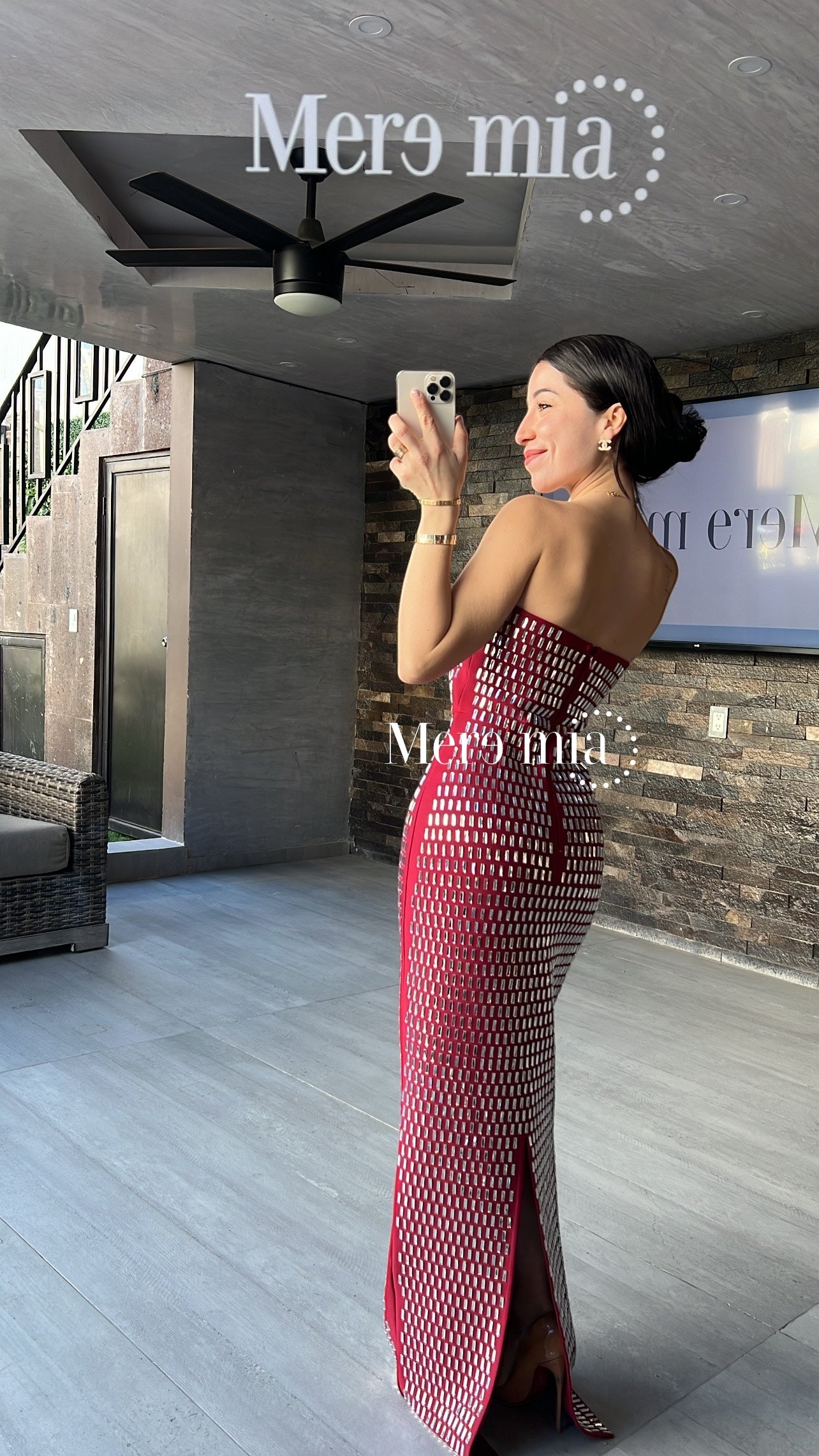 Vestido tinto apl rect