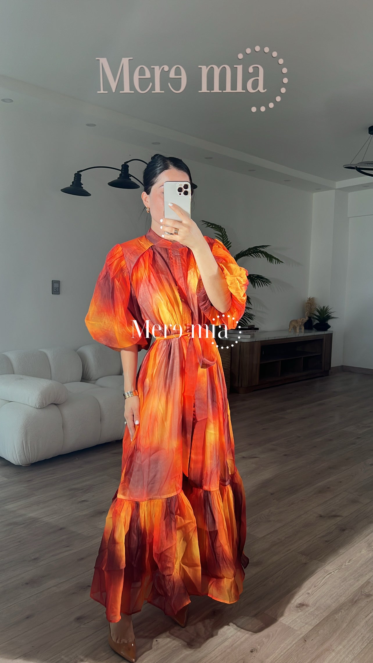 Vestido naranja manchas