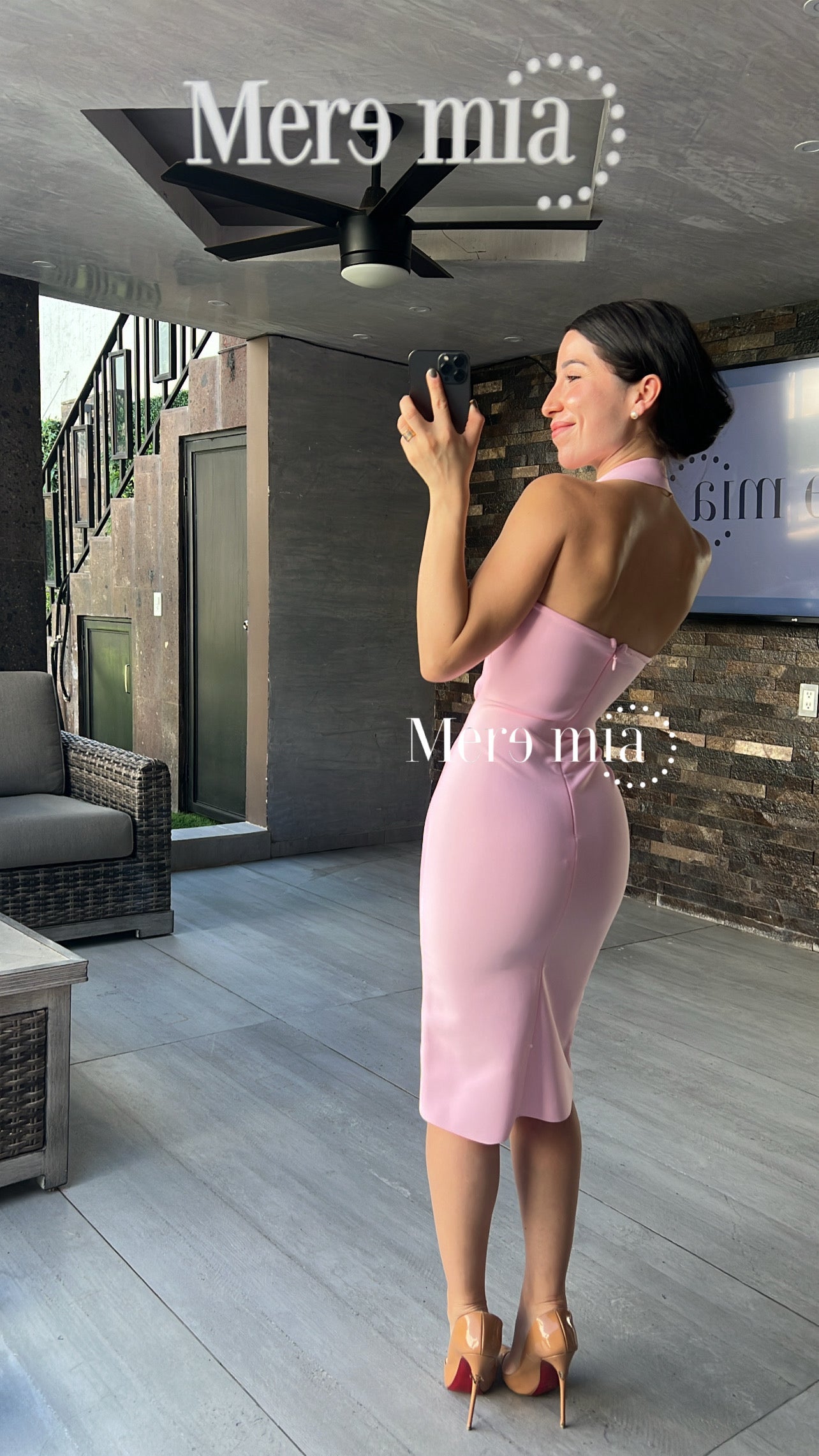 Vestido halter rosa