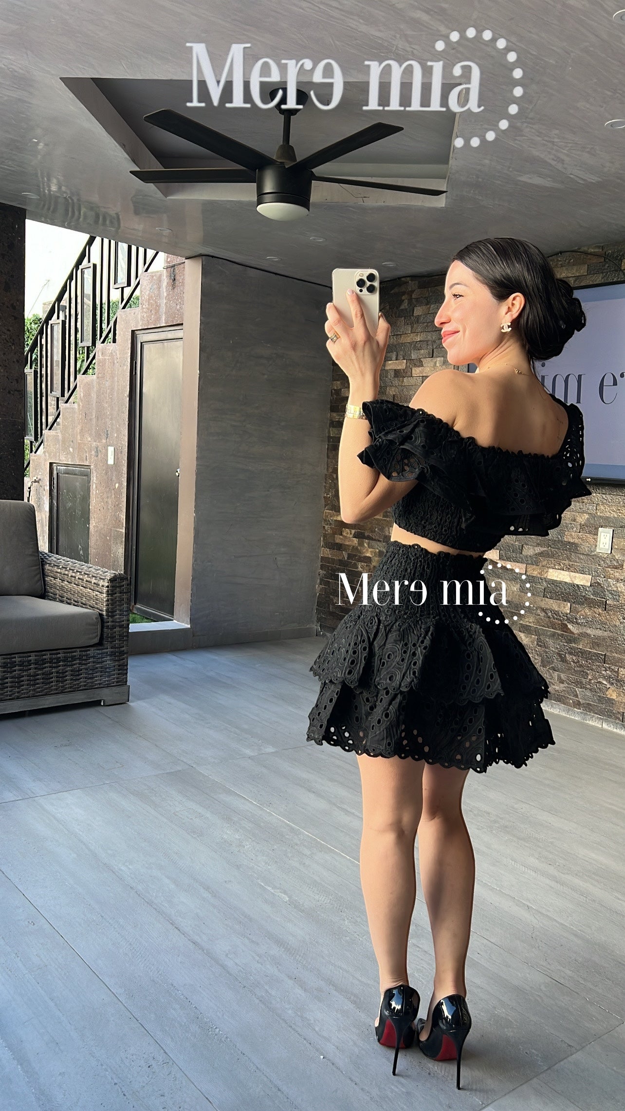 Conjunto negro esc hombros