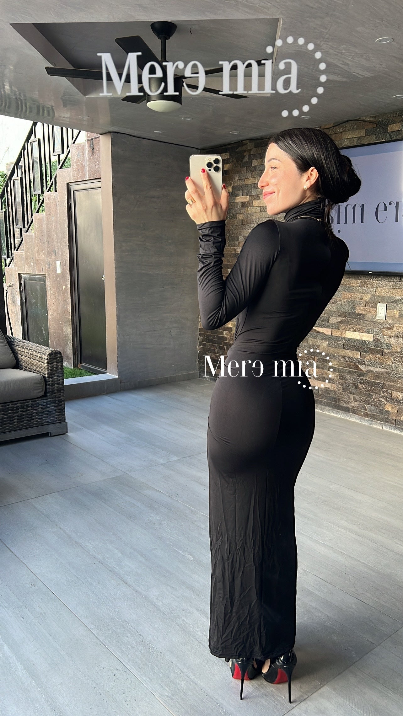 Vestido negro cuello stretch