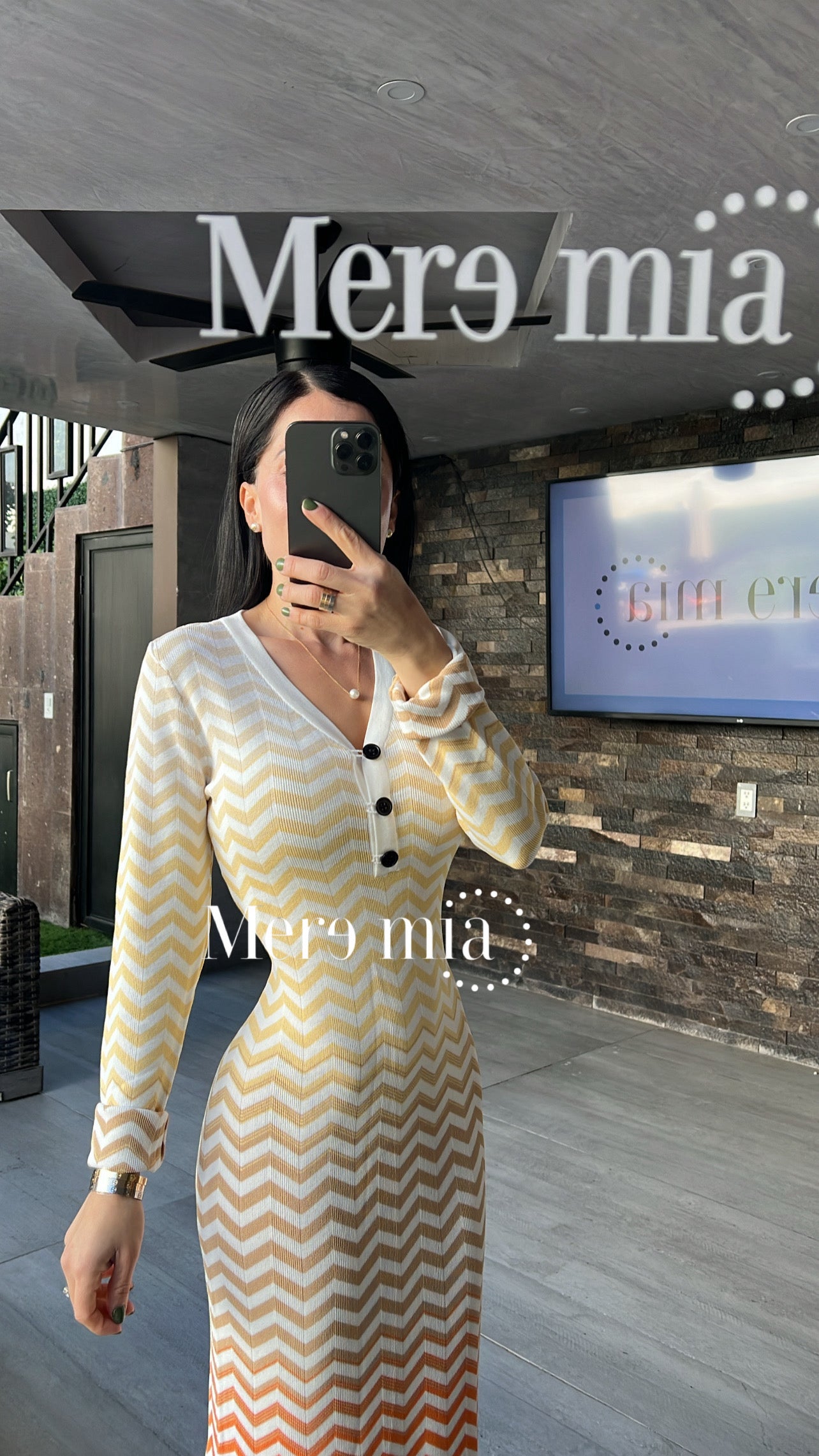 Vestido zic zac naranja