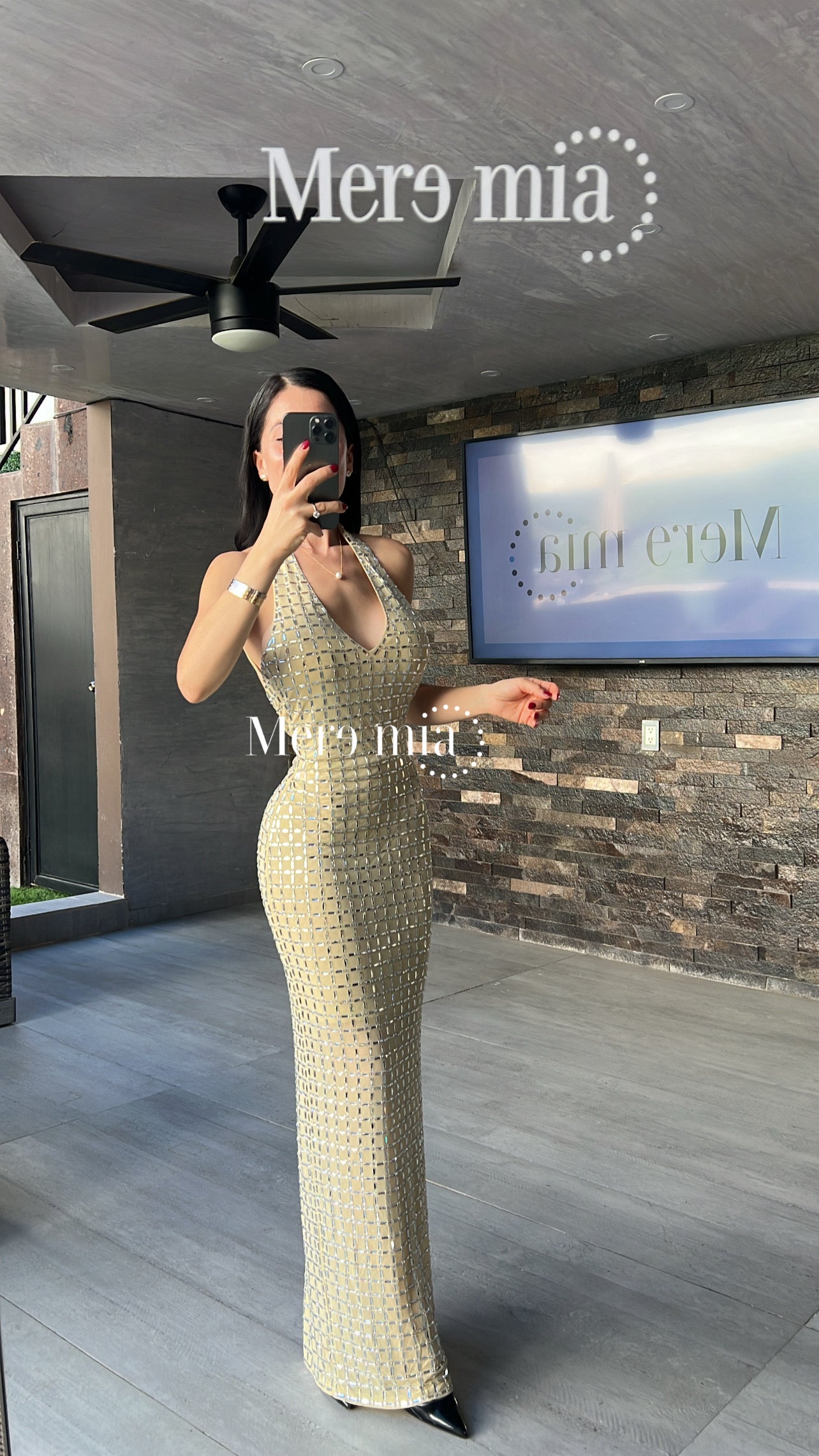 Vestido am halter cuad