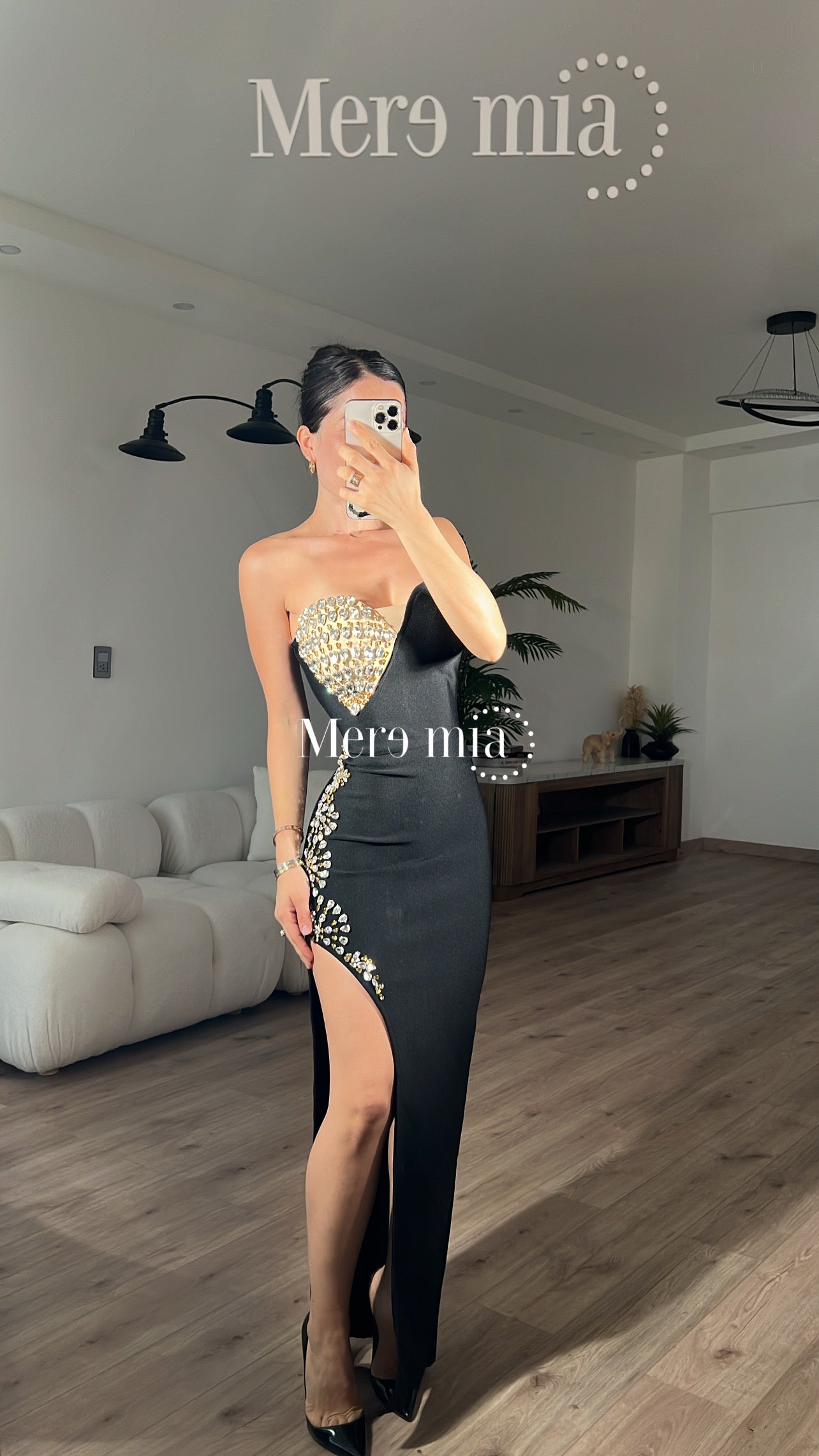 Vestido negro moka copa