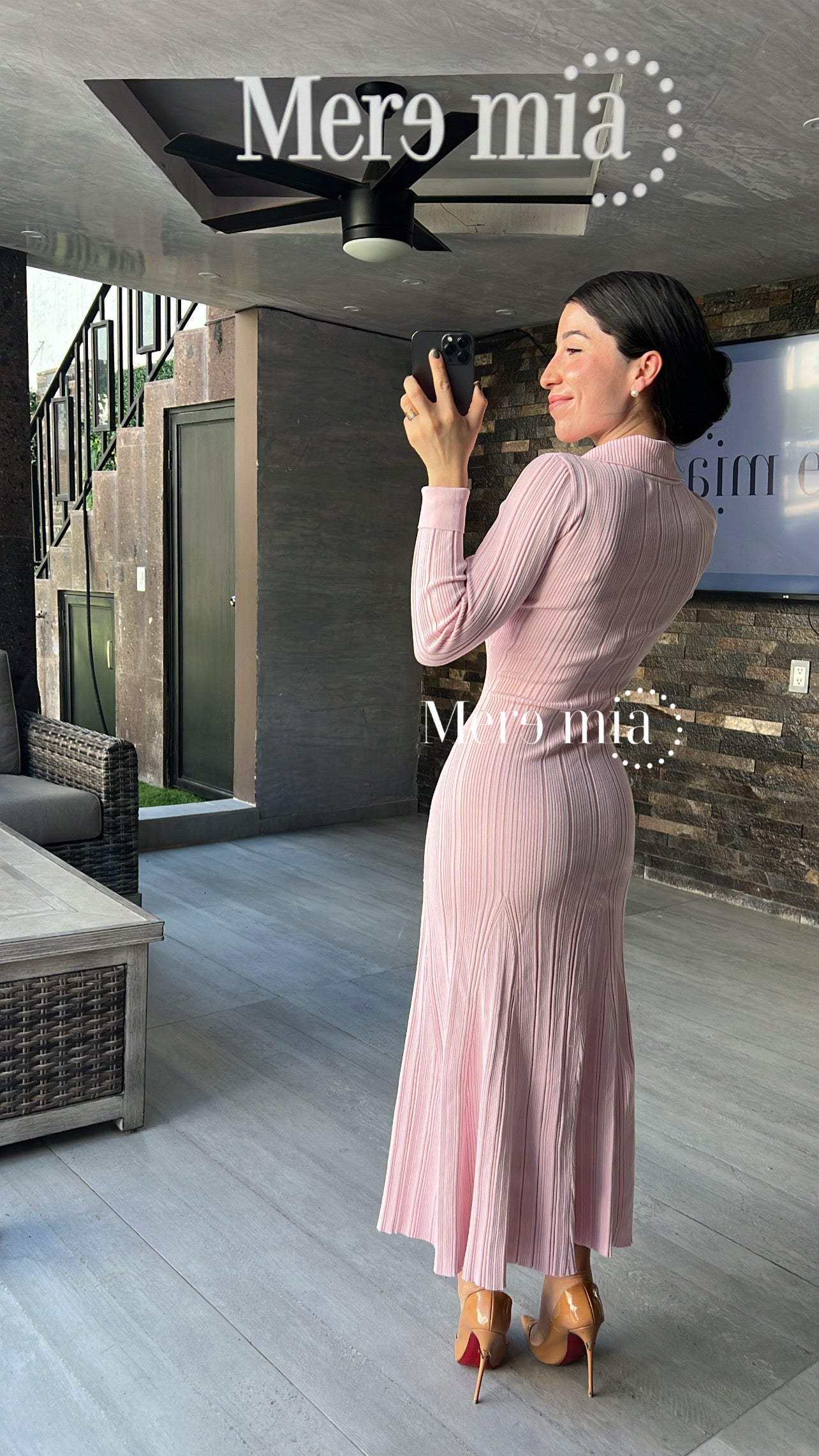 Vestido rosa cuello ml