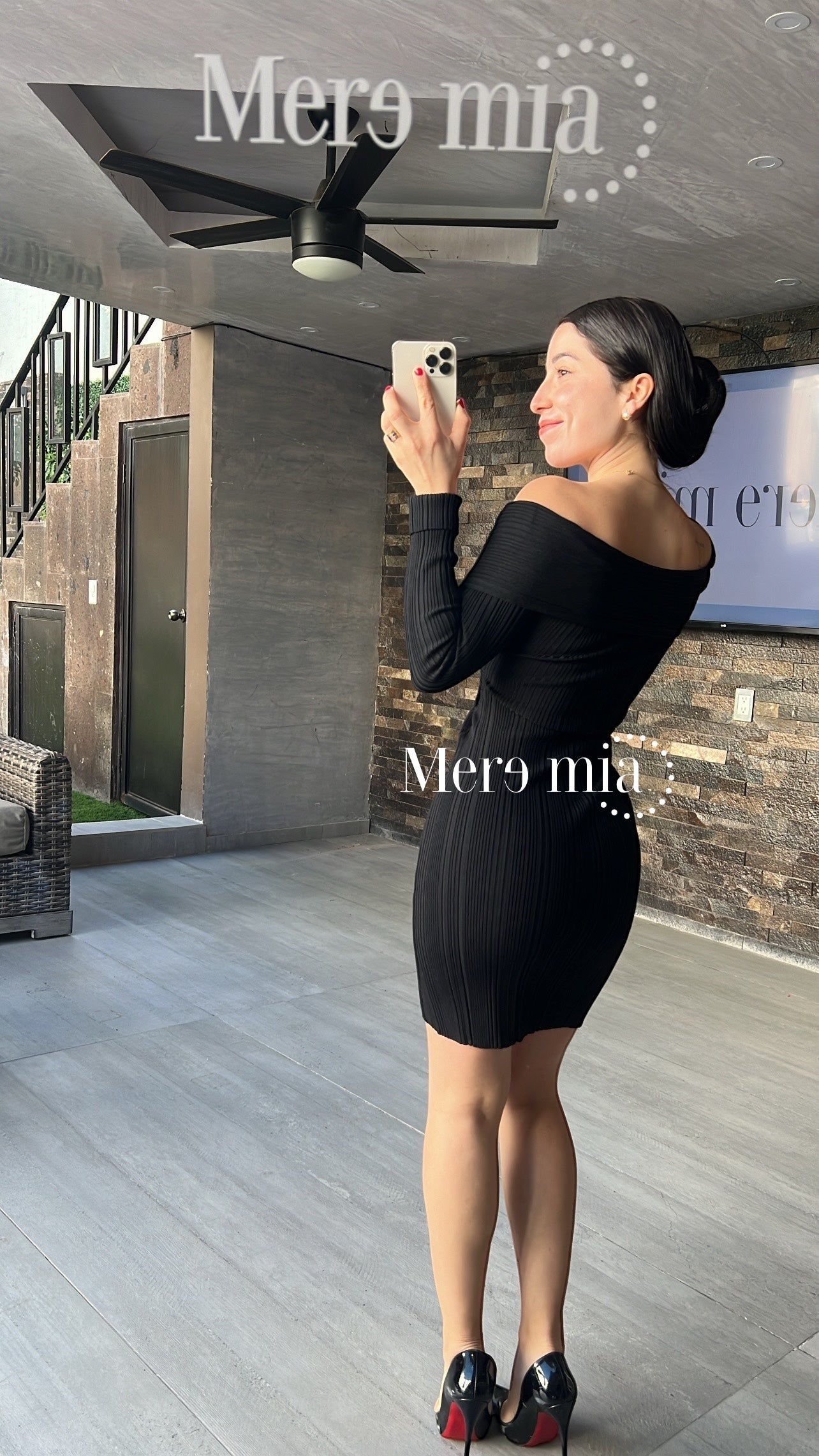 Vestido negro rayado ml