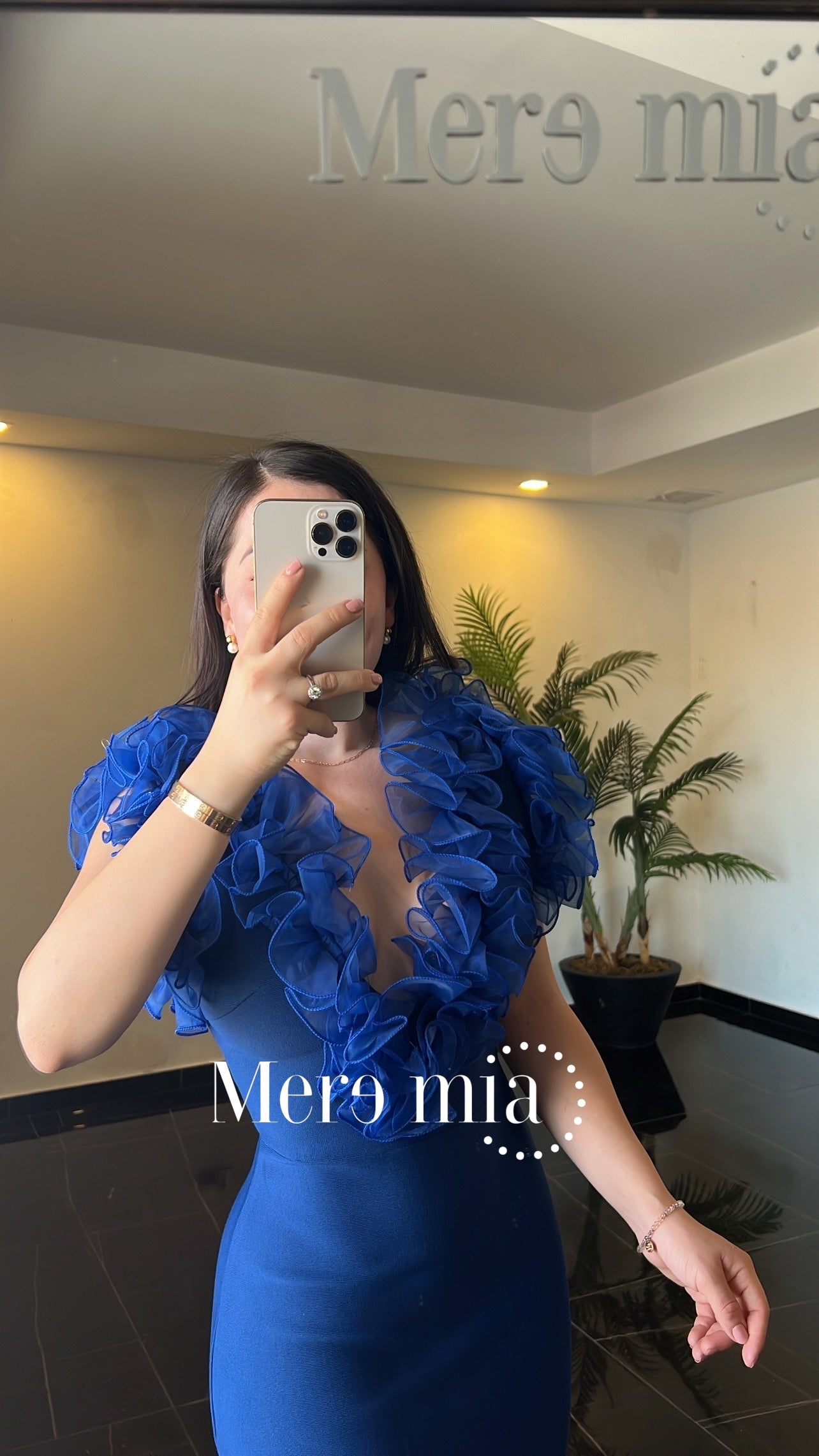 Vestido azul tul midi