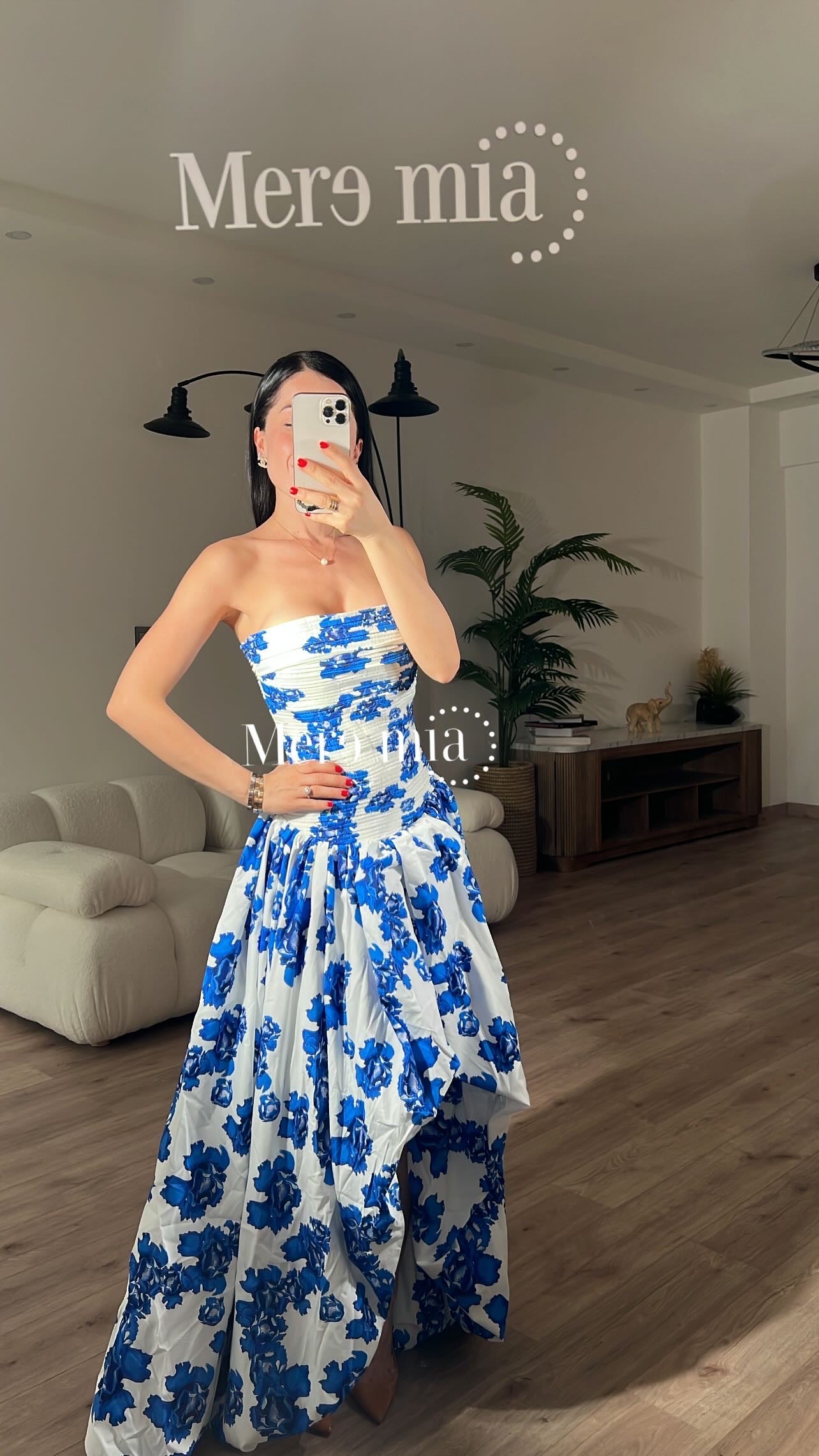 Vestido plisados flores az