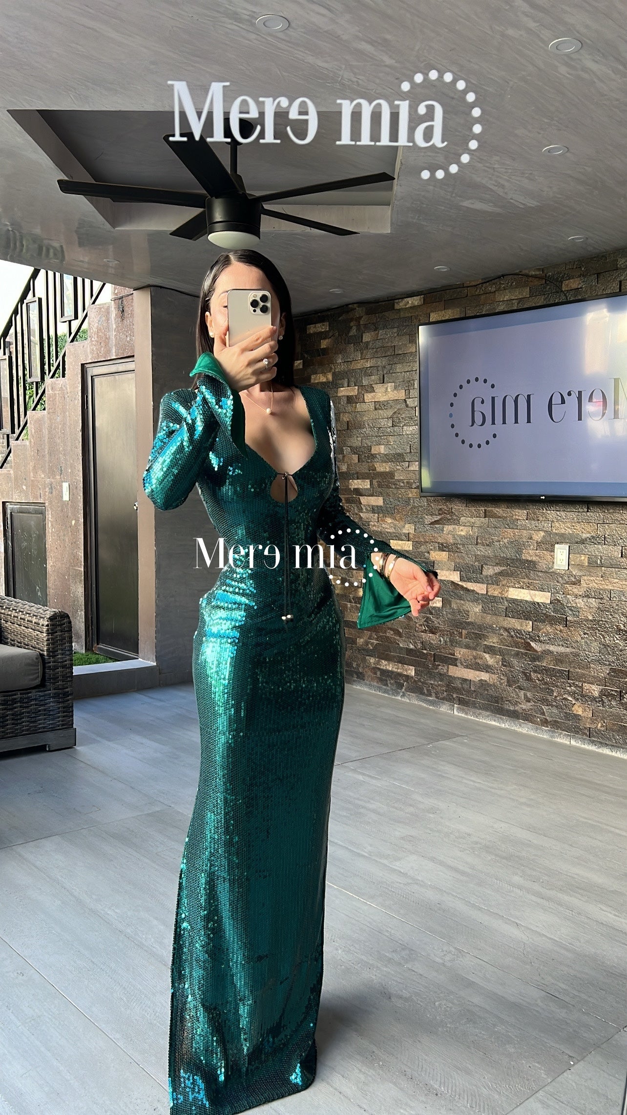 Vestido verde lent circulo