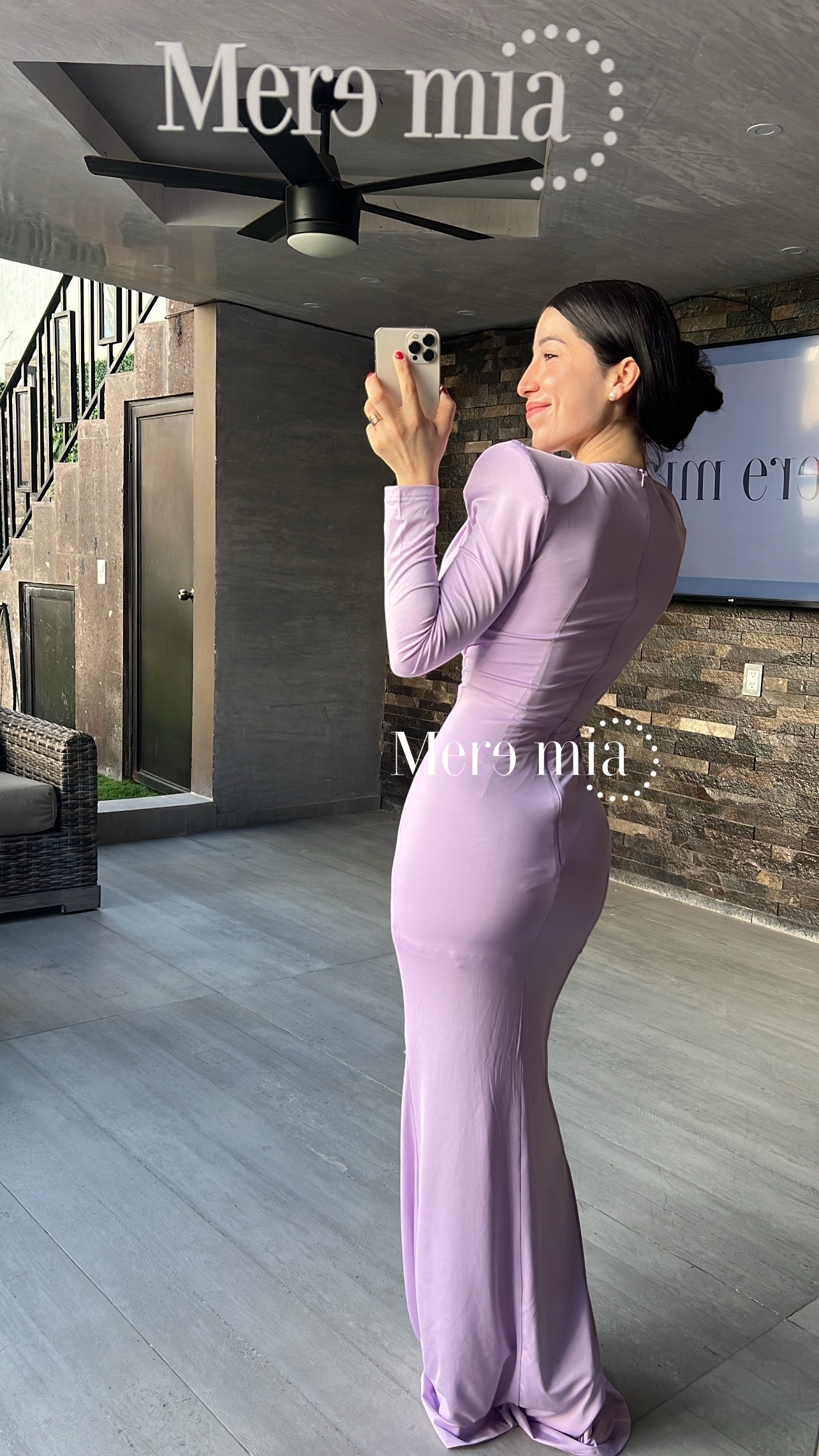 Vestido lila plisado V