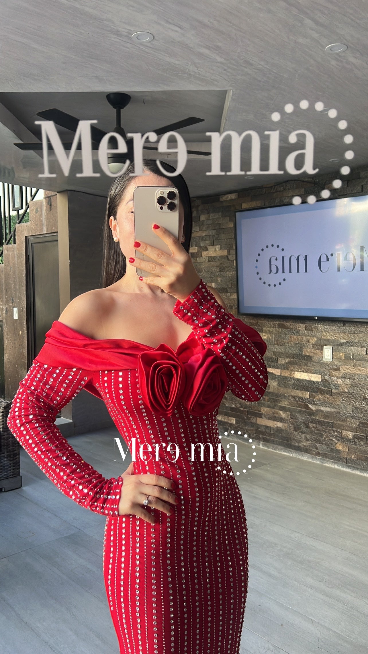 Vestido rojo plata apl ml