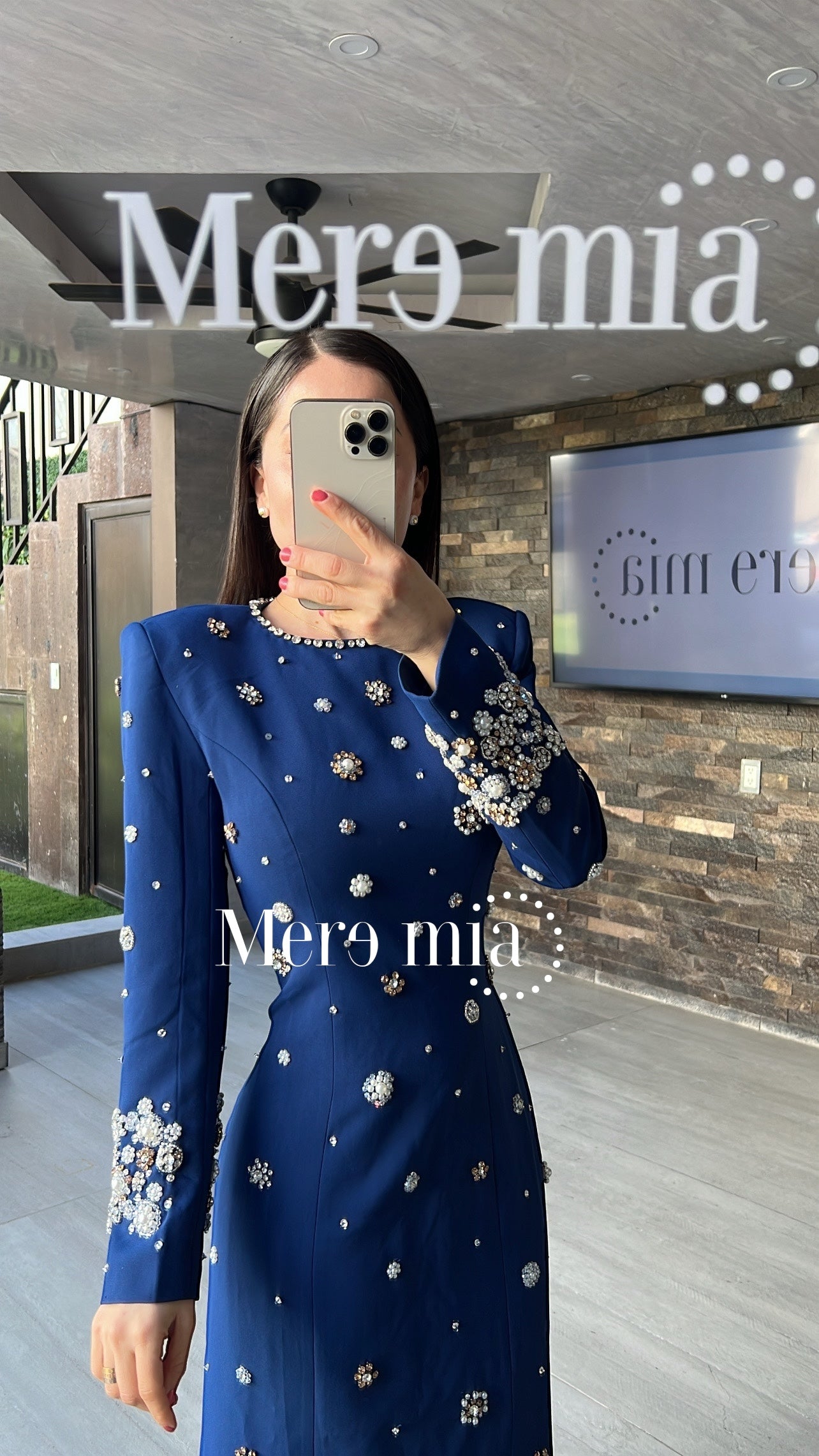 Vestido azul circ apl