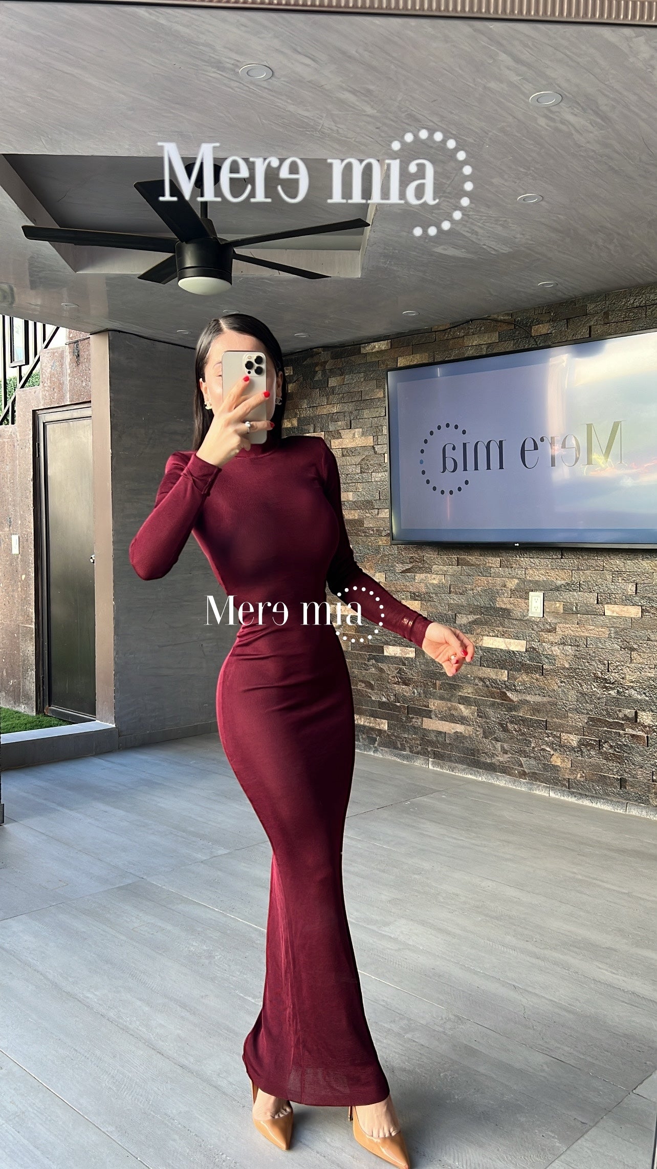 Vestido tinto rayado