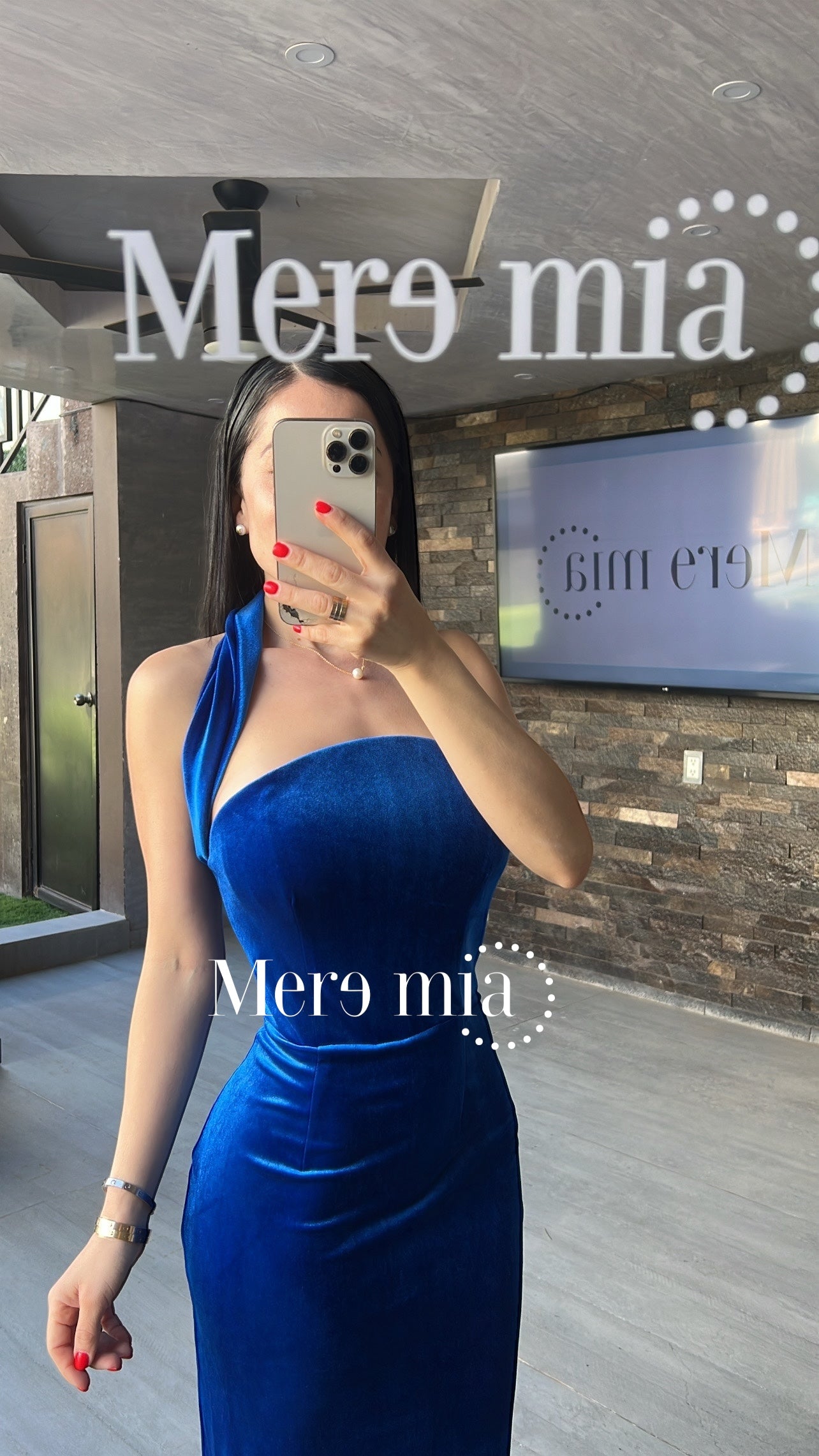 Vestido azul halter