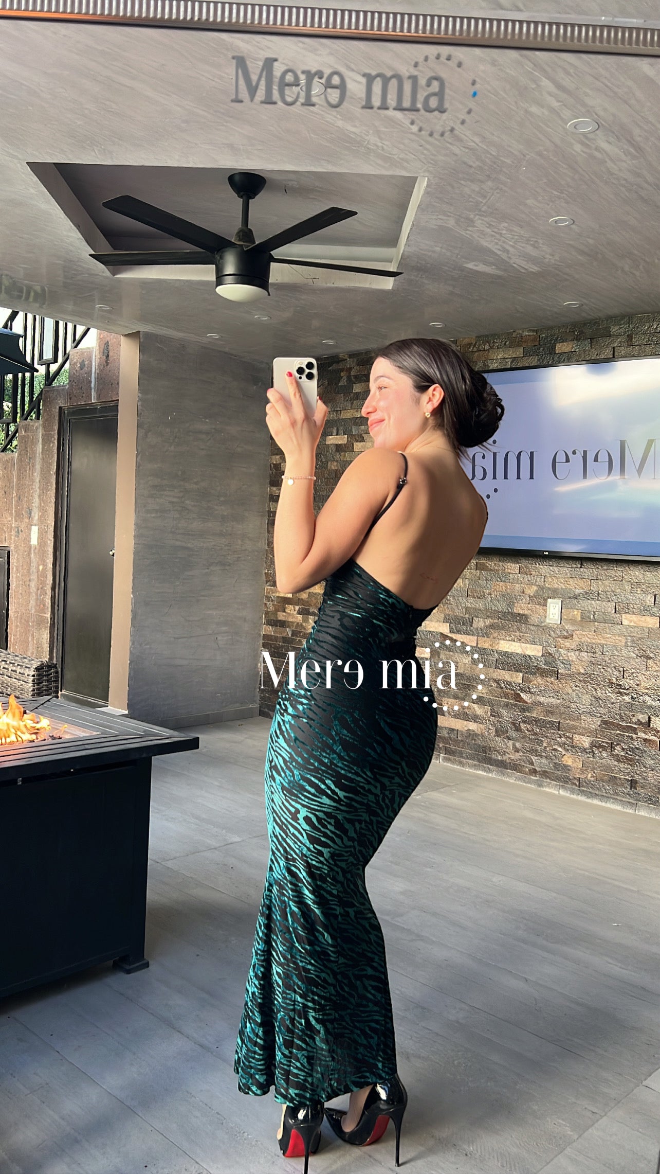 Vestido verde terc print