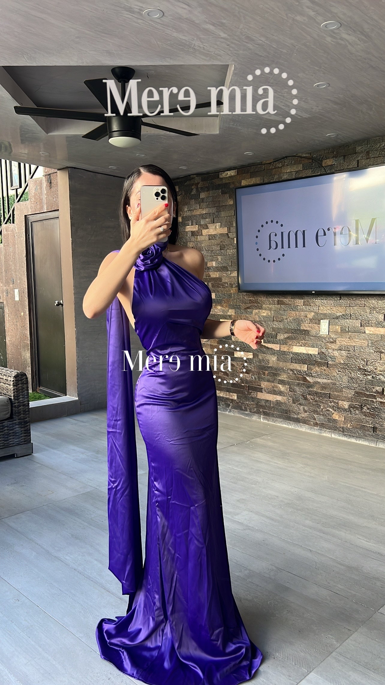 Vestido morado flor sat