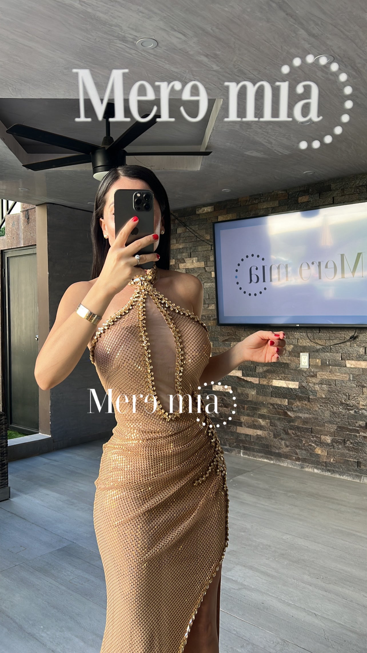 Vestido cobre torn cuello