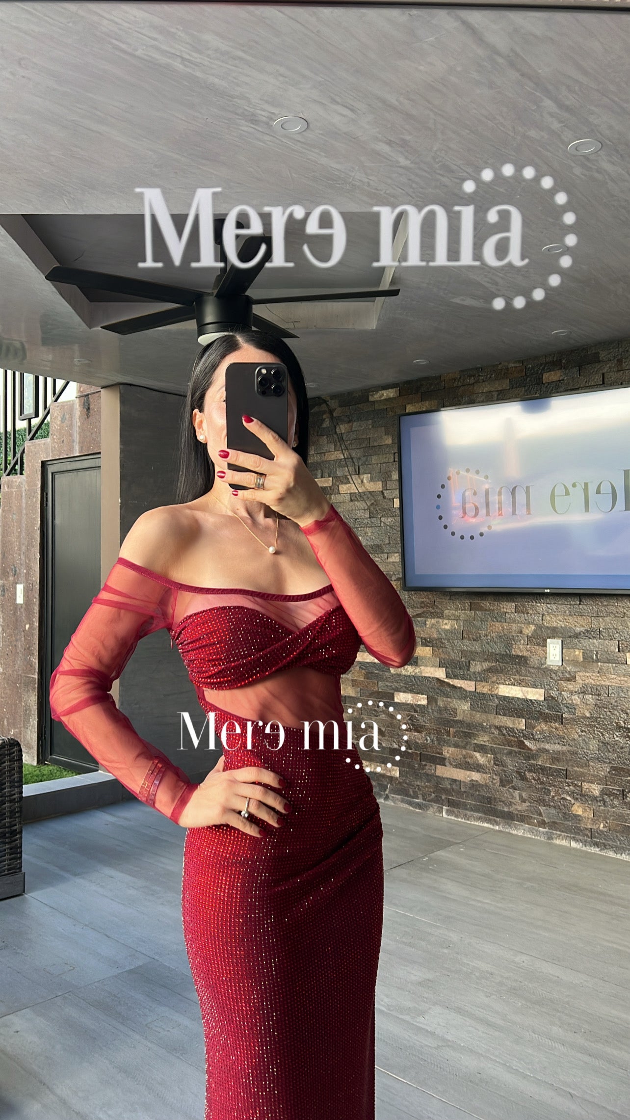 Vestido tinto puntos ml